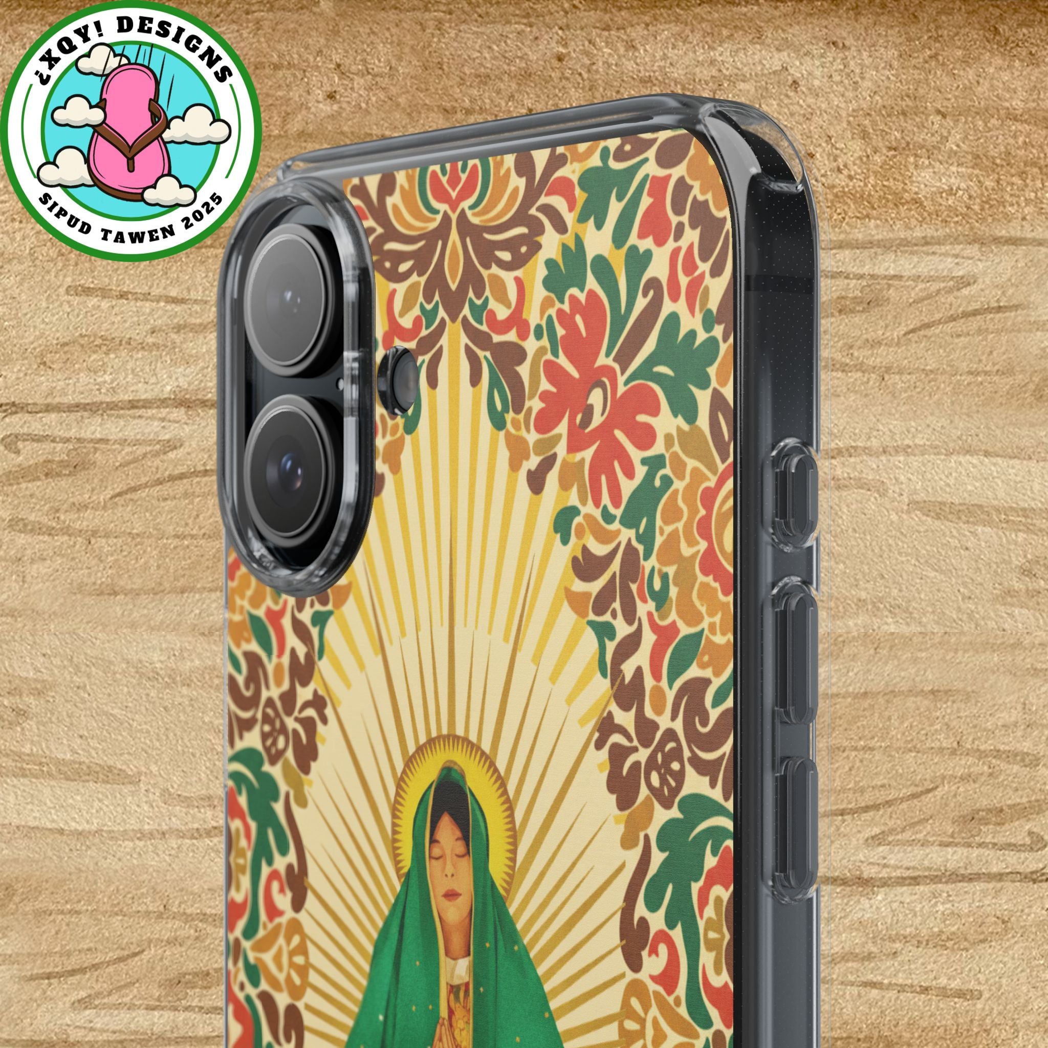 Virgin of Guadalupe Phone Case — Cut-Paper Style Religious Christian iPhone Samsung Pixel