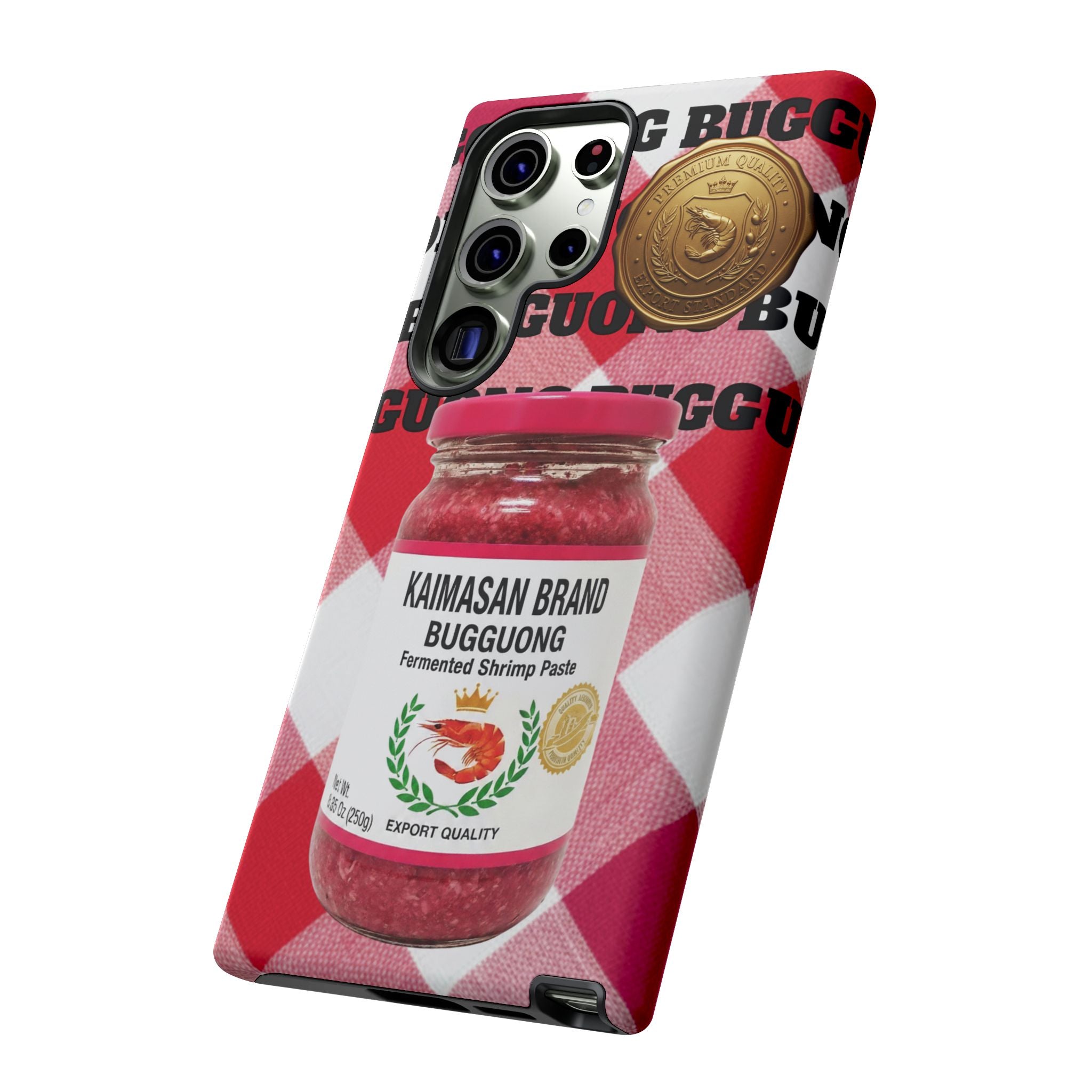 Red Gingham Phone Case Filipino Food Lover Gingham Pattern Phone Accessory Foodie Philippine Cuisine Lover Gift for Foodies