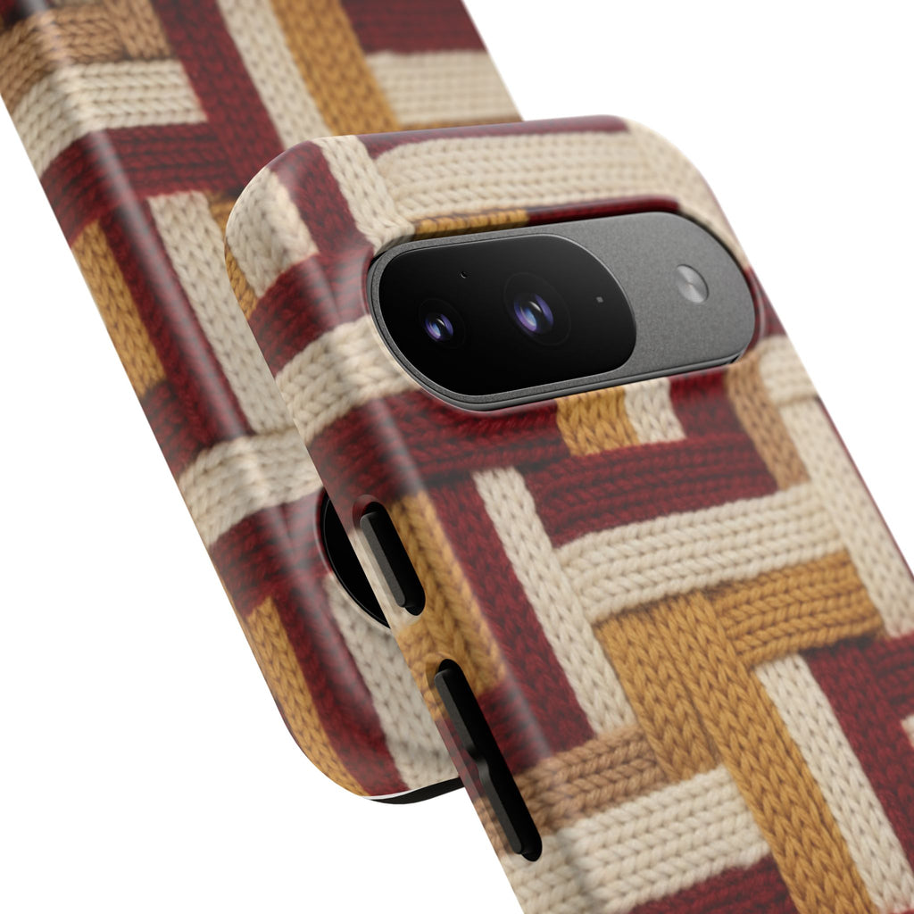 Yarn Pattern Phone Case Cozy Knit Texture Smartphone Protective Cover Elegant Design Mobile Device Cases for Samsung iPhone Pixel Models