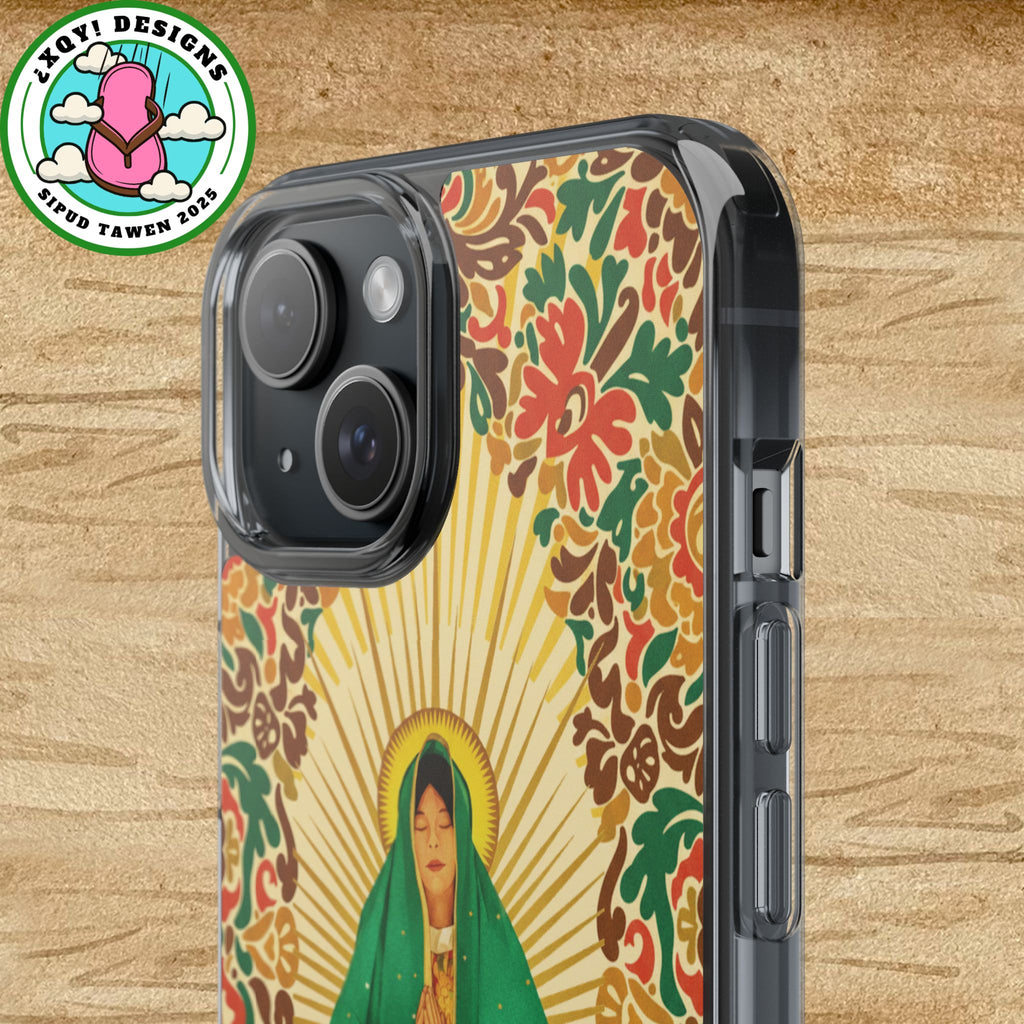 Virgin of Guadalupe Phone Case — Cut-Paper Style Religious Christian iPhone Samsung Pixel