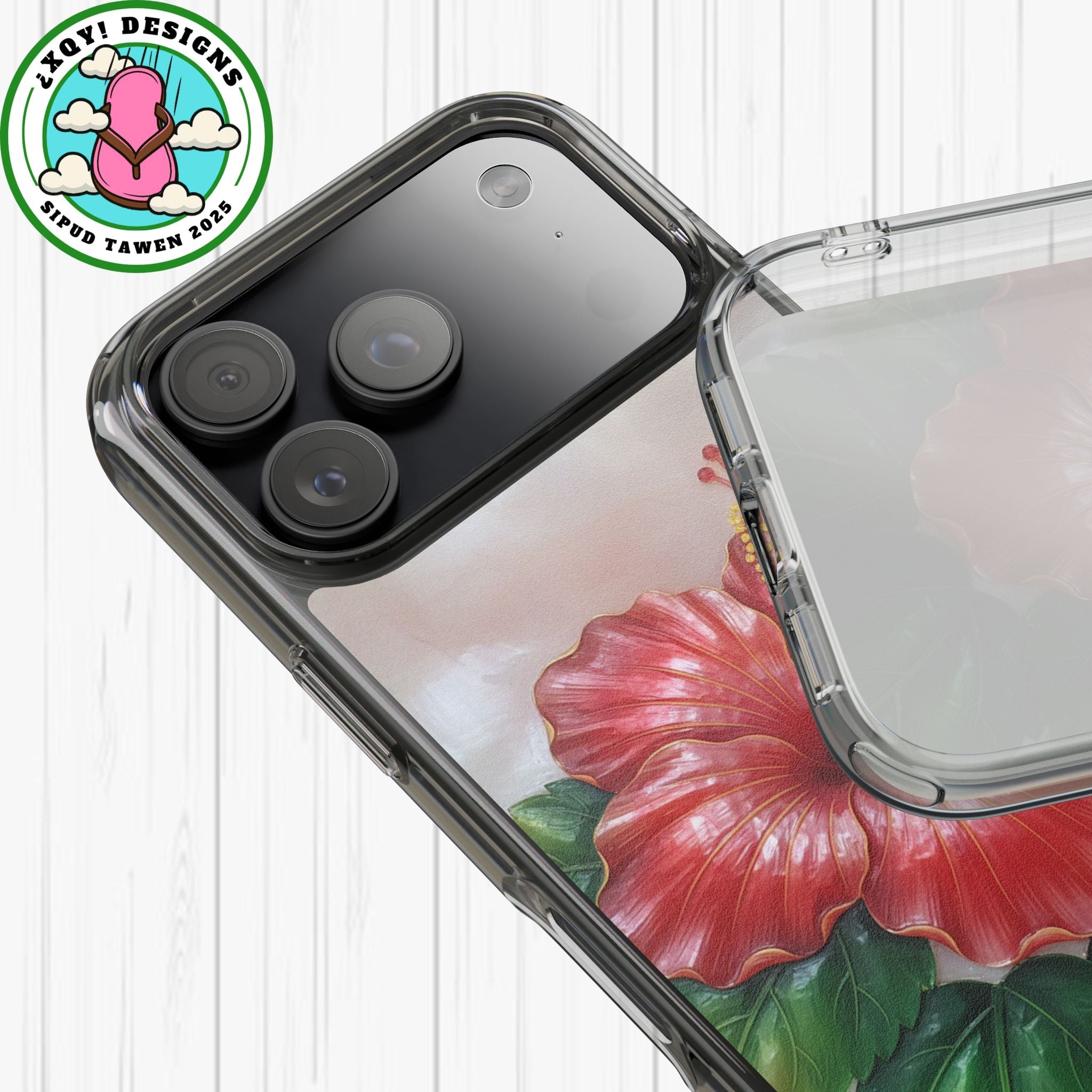 Unique Red flower art Phone Case Floral relief carving Red hibiscus sculpture Decorative tropical flower decor vibrant artistic