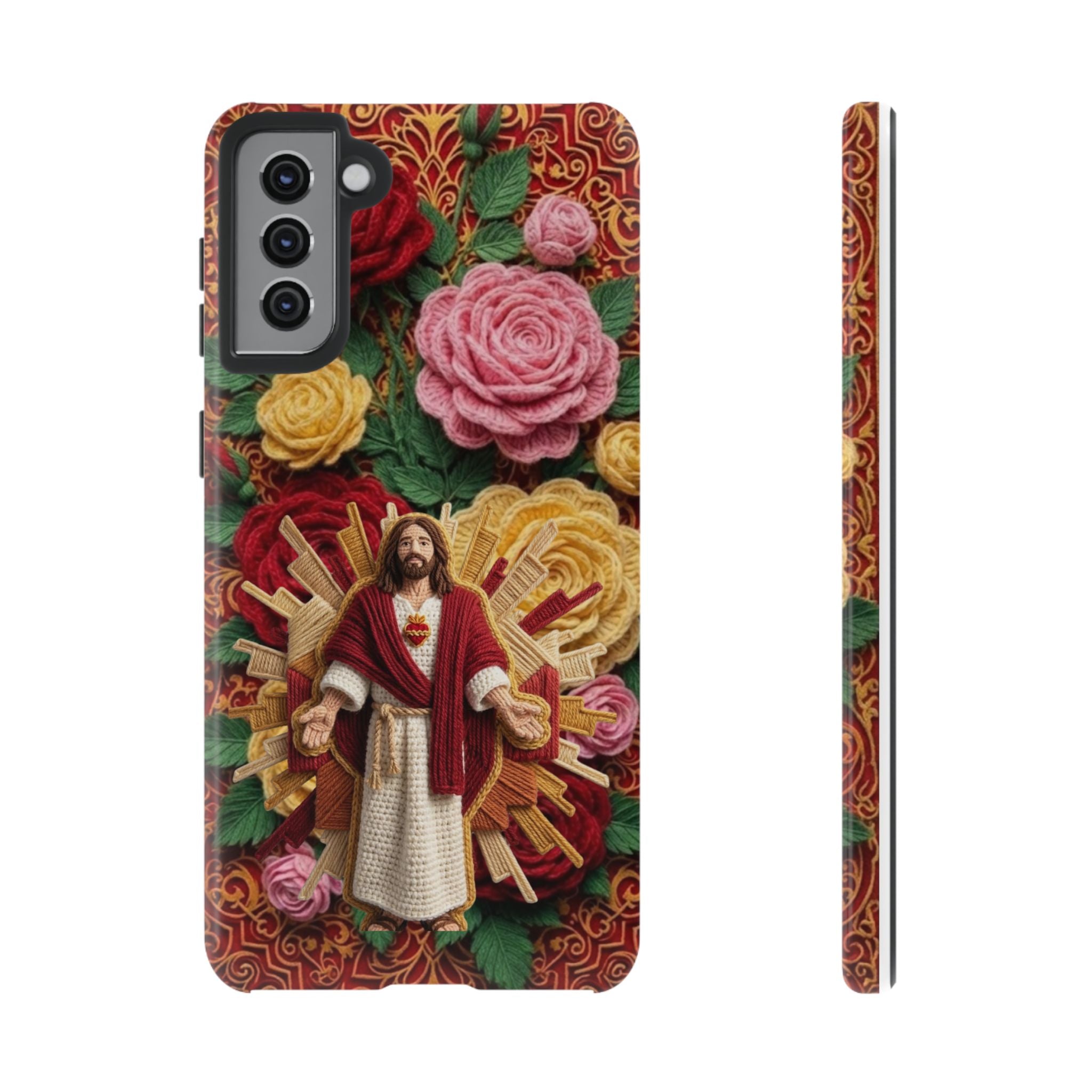 Jesus Resurrection faux-yarn phone case | Resurrection artwork phone case