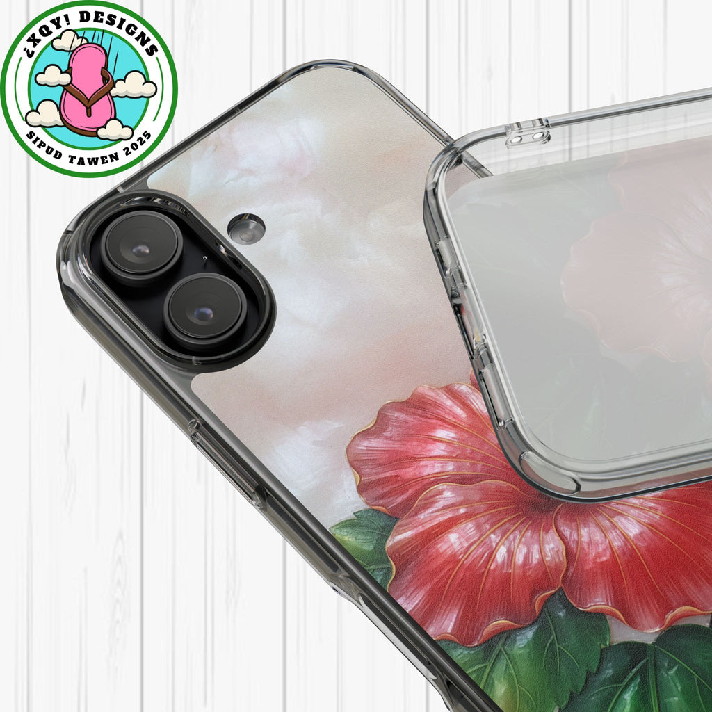 Unique Red flower art Phone Case Floral relief carving Red hibiscus sculpture Decorative tropical flower decor vibrant artistic