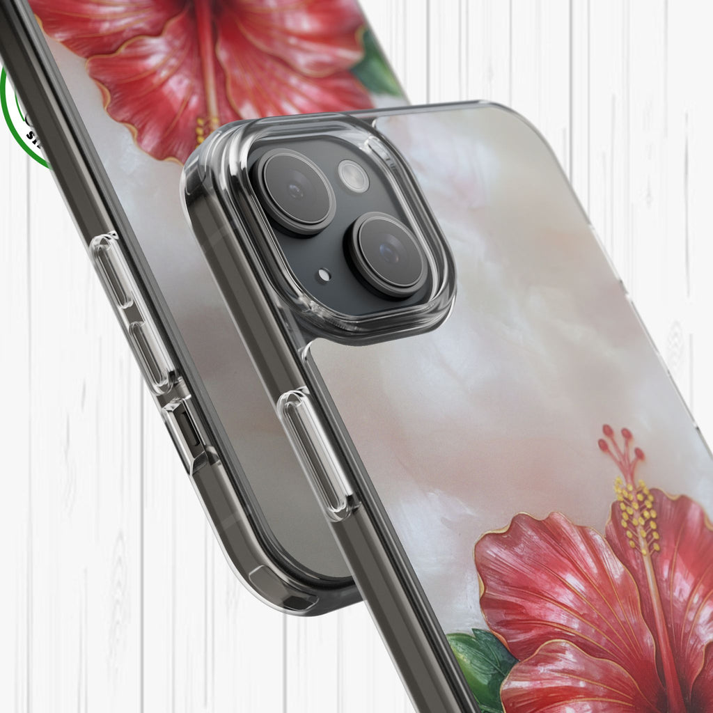 Unique Red flower art Phone Case Floral relief carving Red hibiscus sculpture Decorative tropical flower decor vibrant artistic