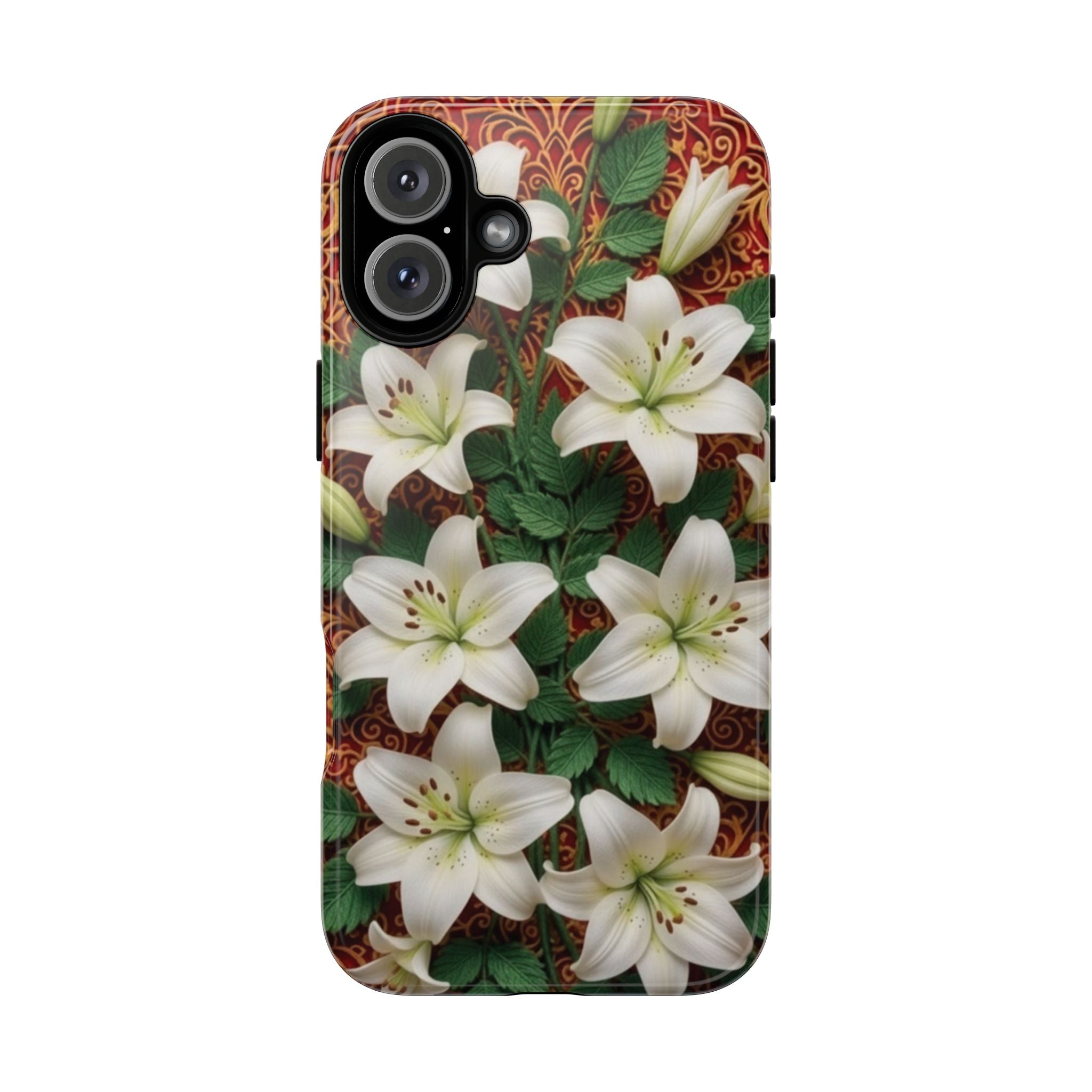 Luxury Lily Phone Case Elegant Floral Ornate Botanical Style Pristine White Bloom Motif Unique Accessory for iPhone Samsung Pixel Devices