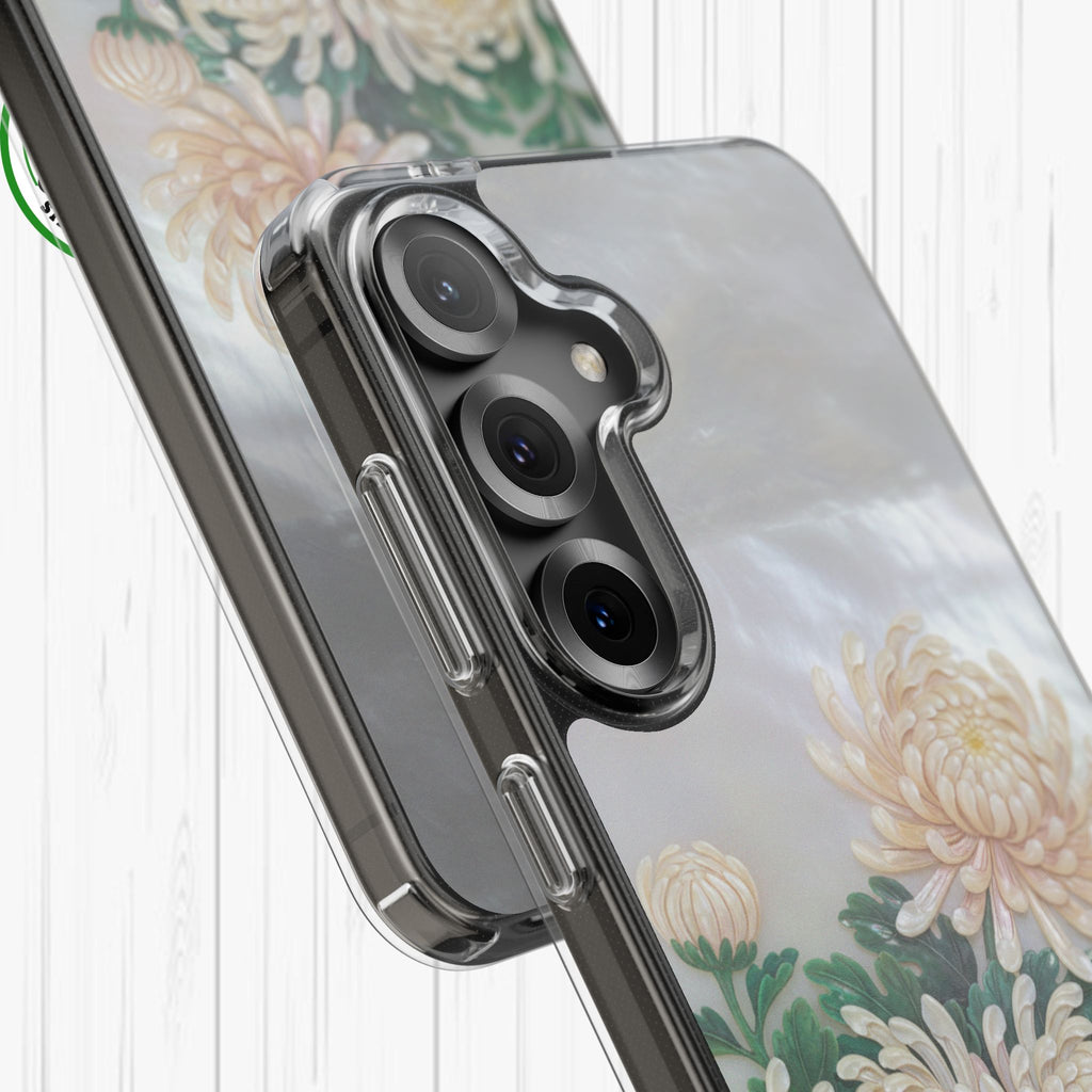 Mother of pearl inlay Phone Case Nacre art panel Chinese mother of pearl flowers Chrysanthemum wall art design elegant luxury  gift