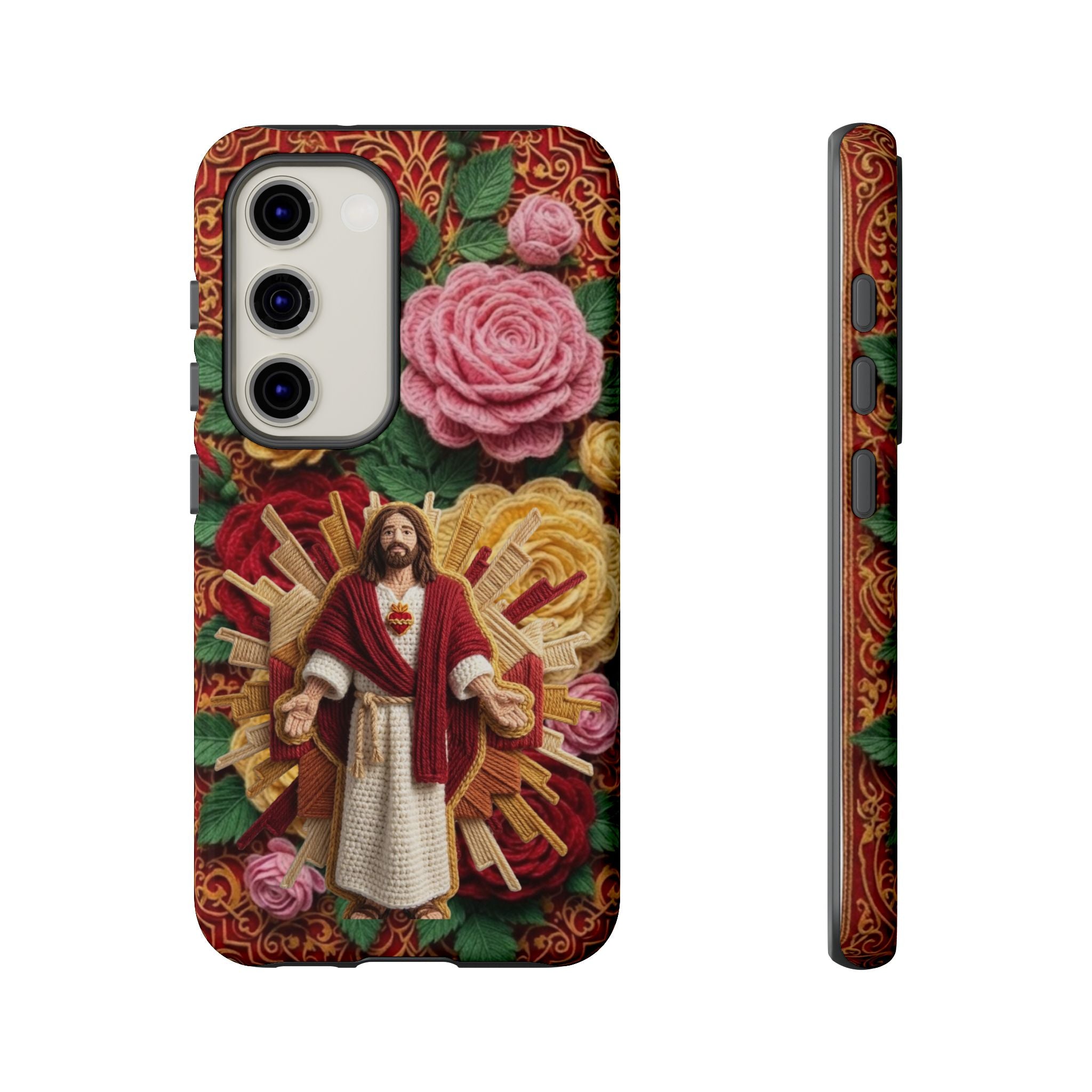 Jesus Resurrection faux-yarn phone case | Resurrection artwork phone case