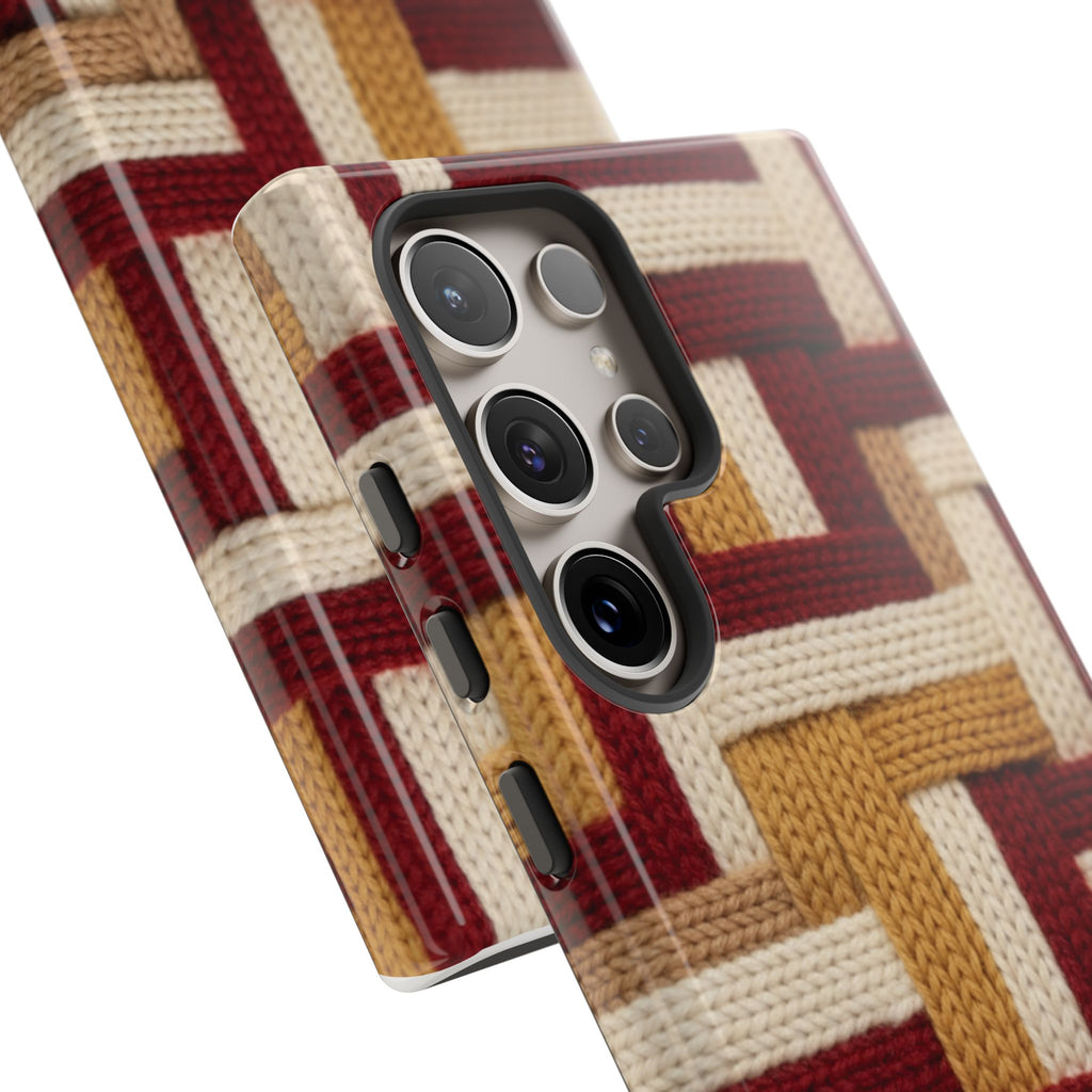 Yarn Pattern Phone Case Cozy Knit Texture Smartphone Protective Cover Elegant Design Mobile Device Cases for Samsung iPhone Pixel Models