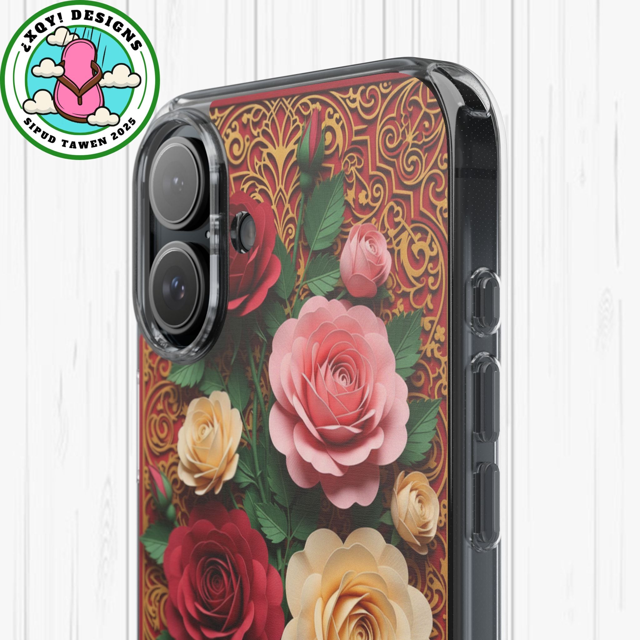 Cut-Paper Rose Bouquet Phone Case