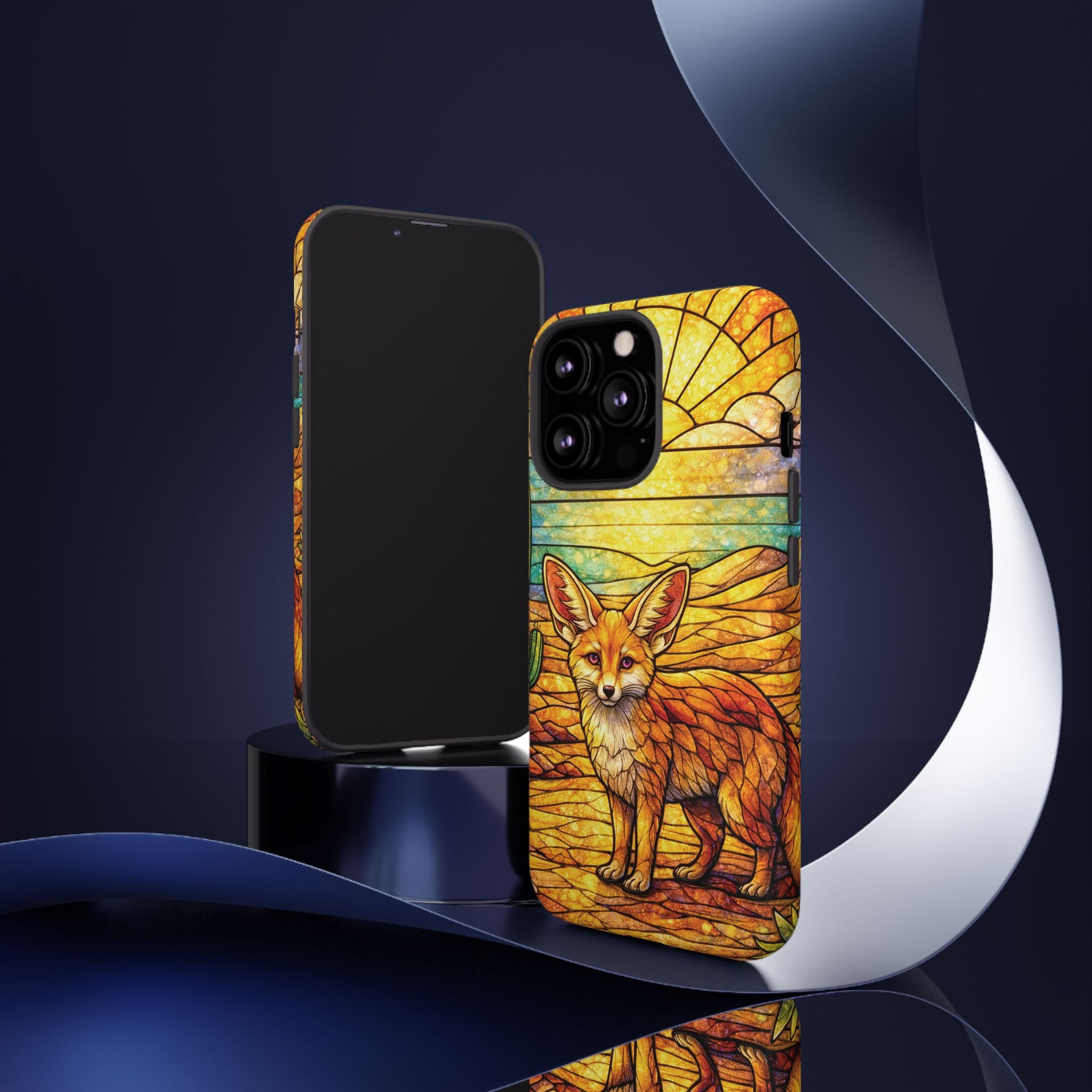 Desert Fox Stained Glass Phone Case — Galaxy & iPhone Pixel Compatible