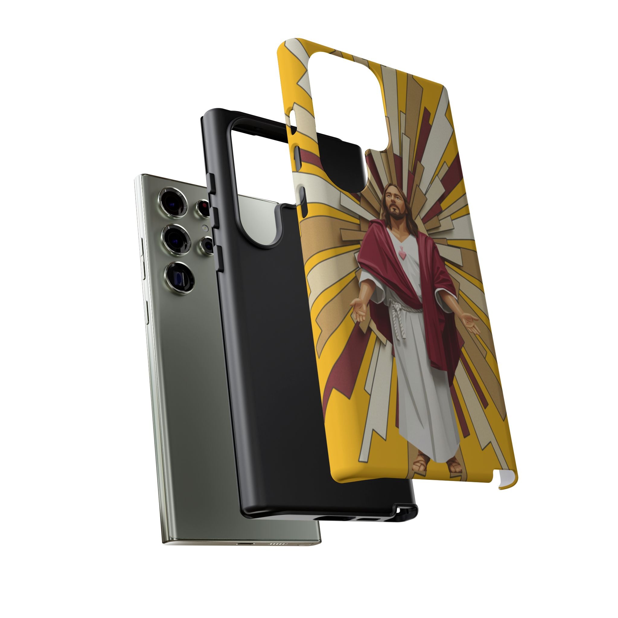 Radiant Jesus Art Phone Case | Christian Faith Inspirational Protective Cover