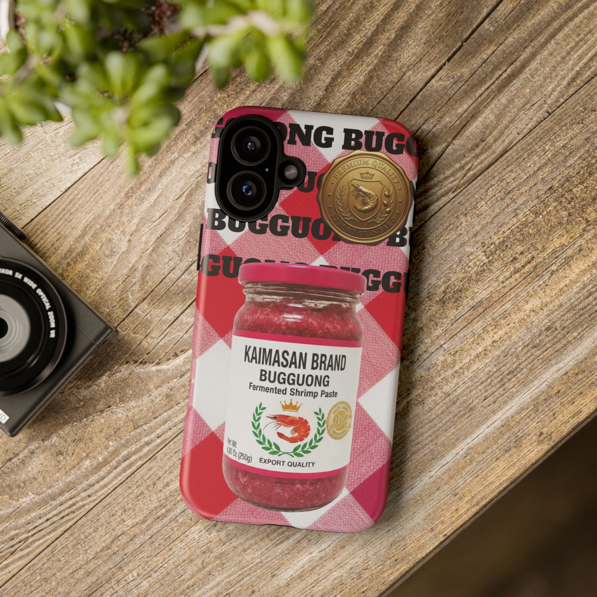 Red Gingham Phone Case Filipino Food Lover Gingham Pattern Phone Accessory Foodie Philippine Cuisine Lover Gift for Foodies