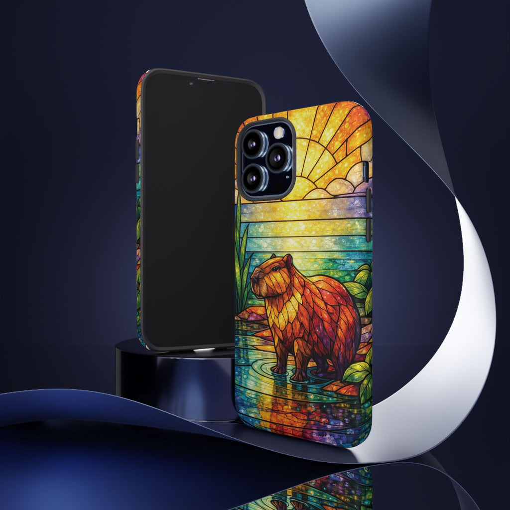 Capybara Stained Glass Galaxy Phone Case — "Tough Cases"