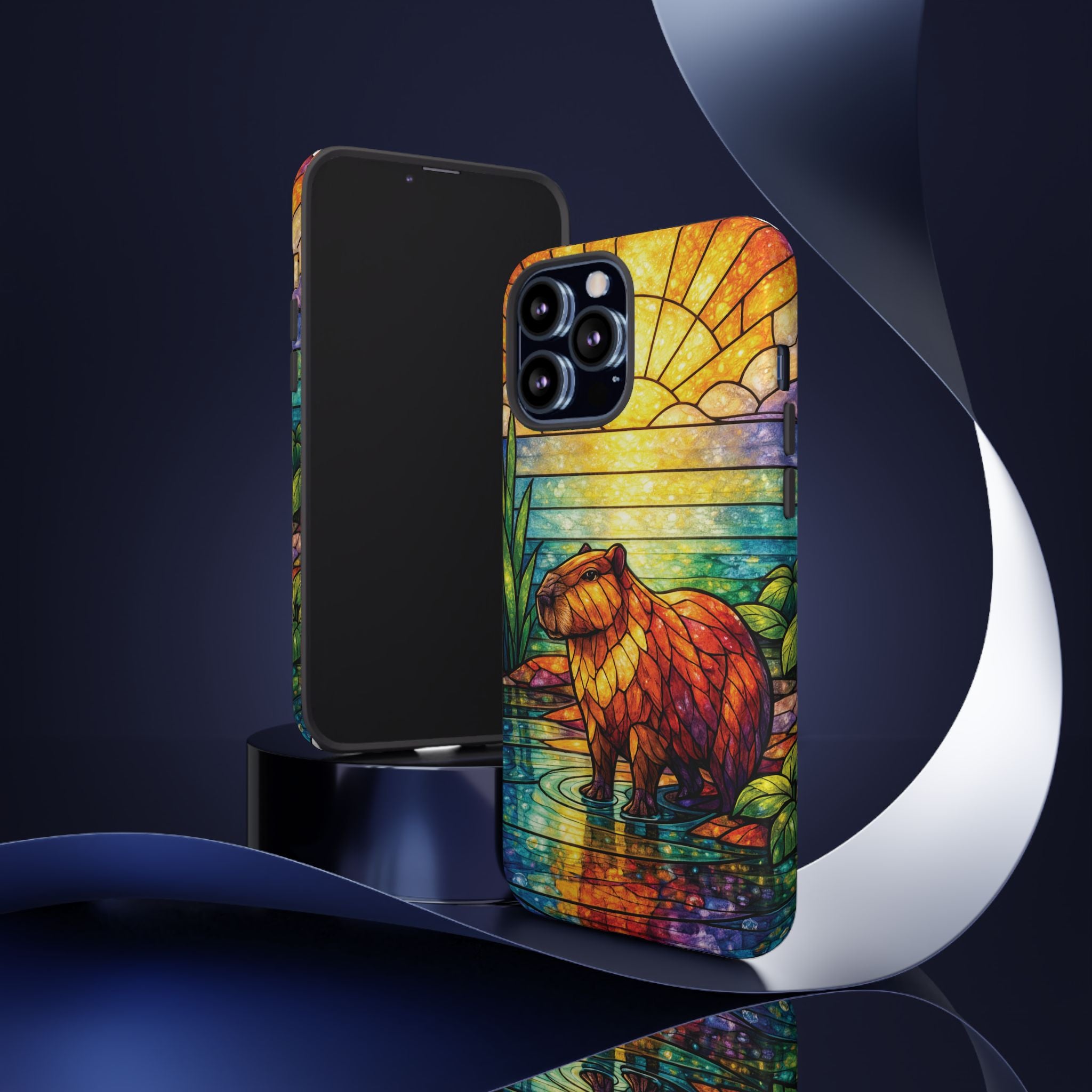 Capybara Stained Glass Galaxy Phone Case — "Tough Cases"