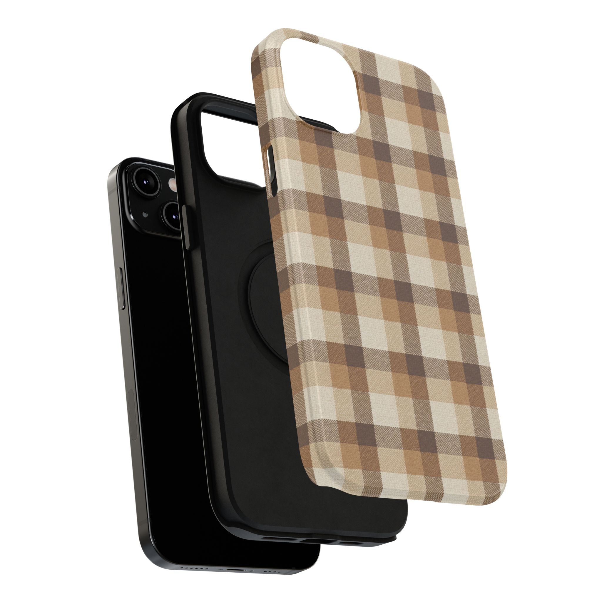 Brown Plaid Pattern Impact-Resistant Case | Checkered Phone Case