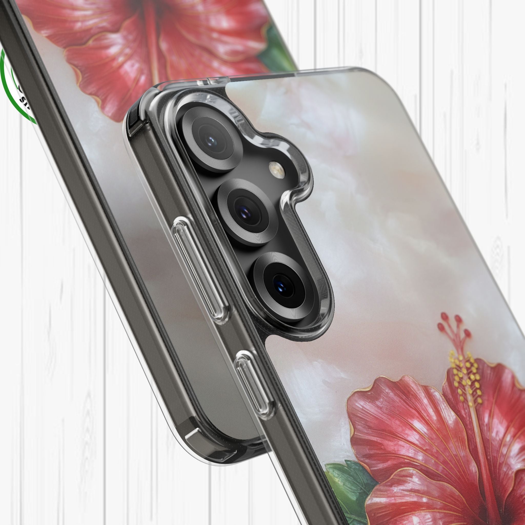 Unique Red flower art Phone Case Floral relief carving Red hibiscus sculpture Decorative tropical flower decor vibrant artistic