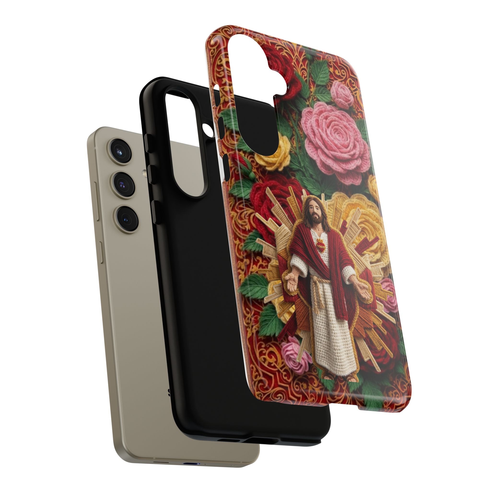 Jesus Resurrection faux-yarn phone case | Resurrection artwork phone case