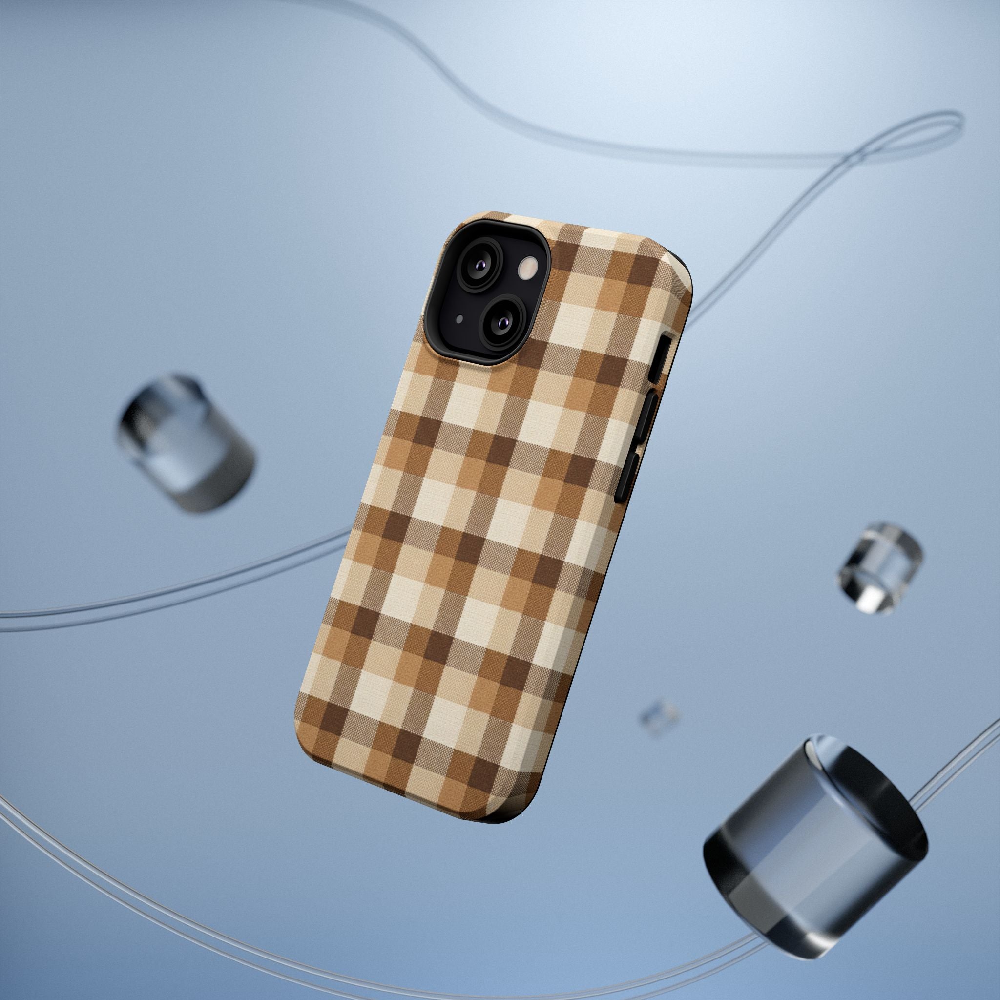 Brown Plaid Pattern Impact-Resistant Case | Checkered Phone Case