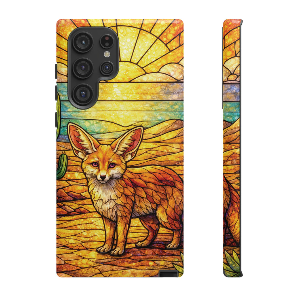 Desert Fox Stained Glass Phone Case — Galaxy & iPhone Pixel Compatible