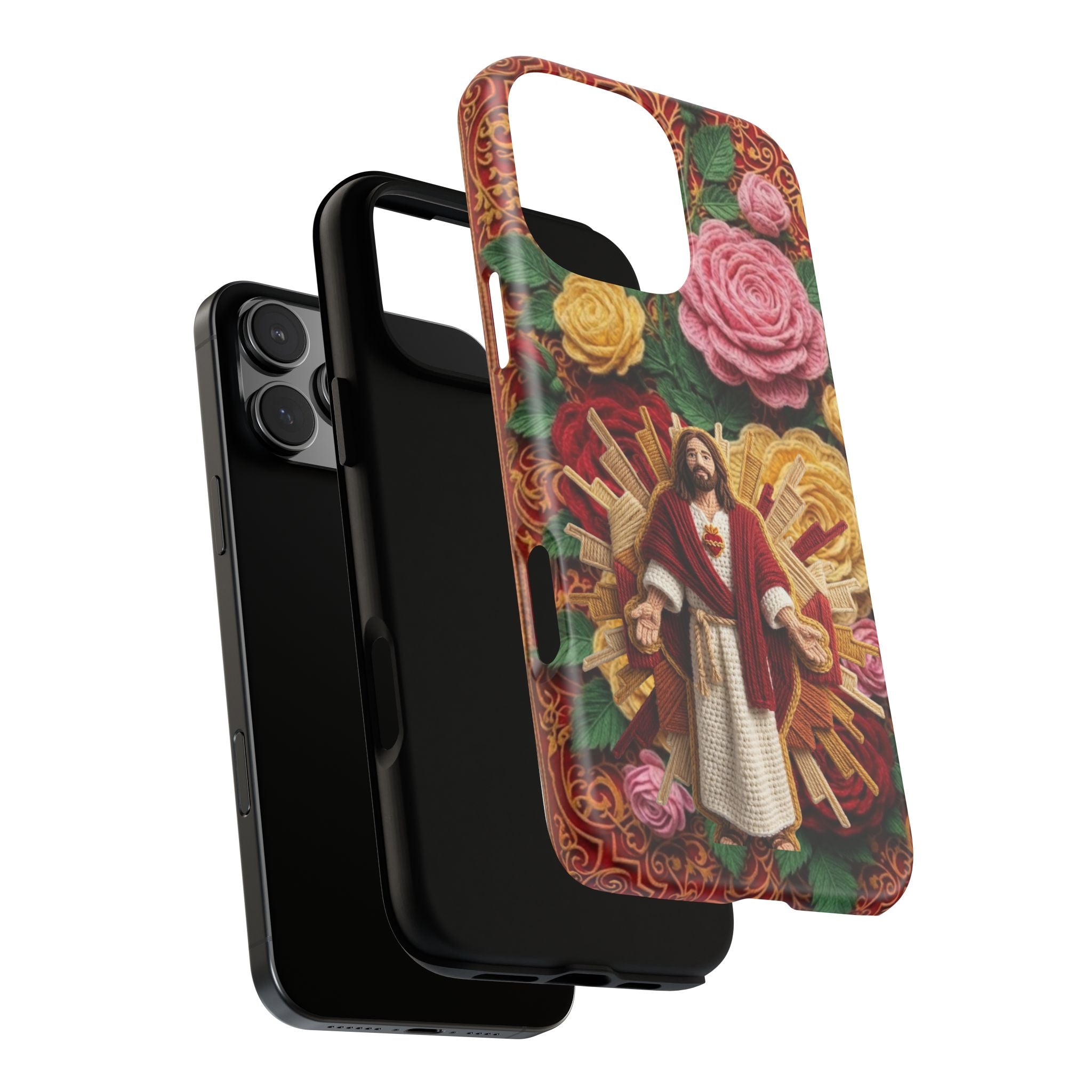Jesus Resurrection faux-yarn phone case | Resurrection artwork phone case