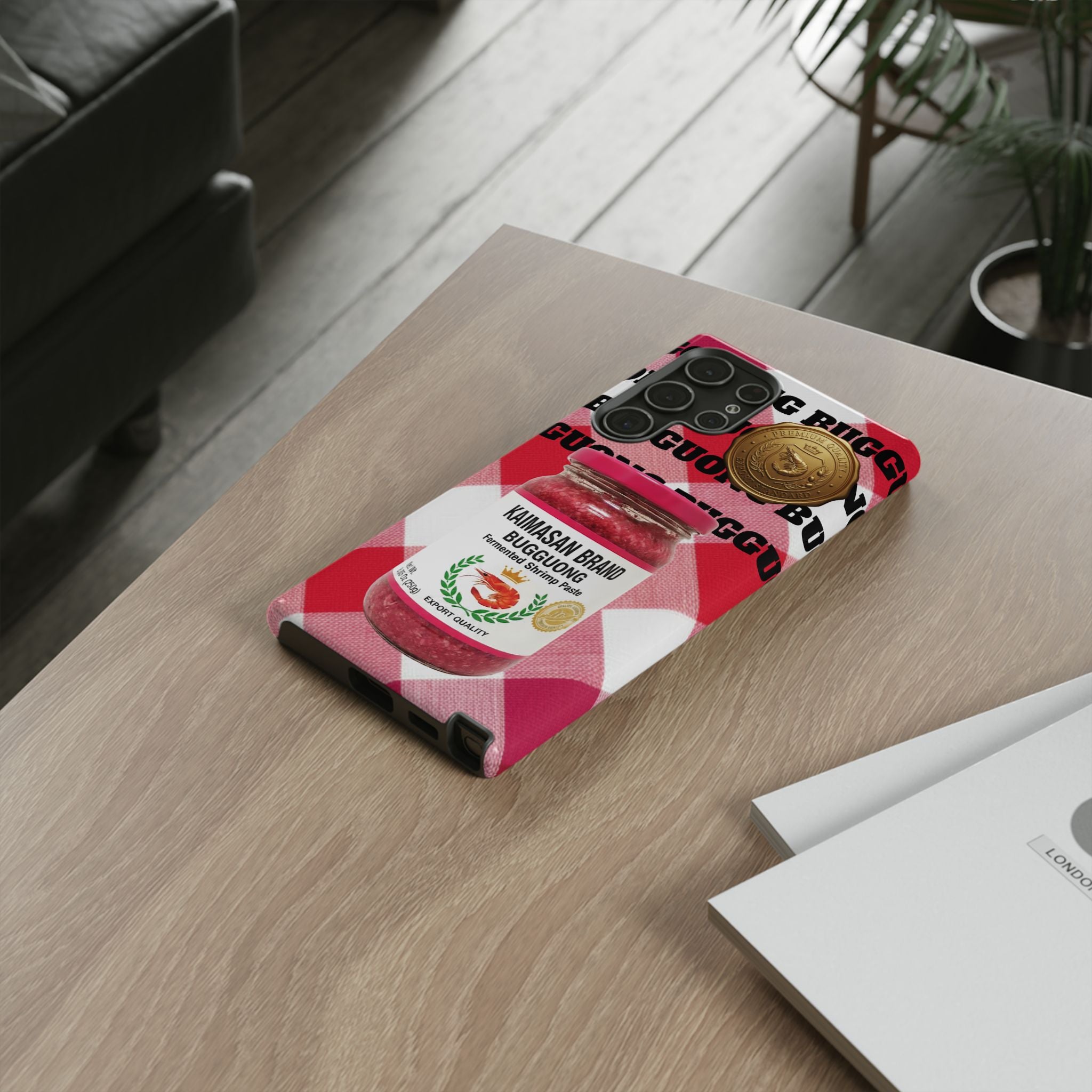 Red Gingham Phone Case Filipino Food Lover Gingham Pattern Phone Accessory Foodie Philippine Cuisine Lover Gift for Foodies