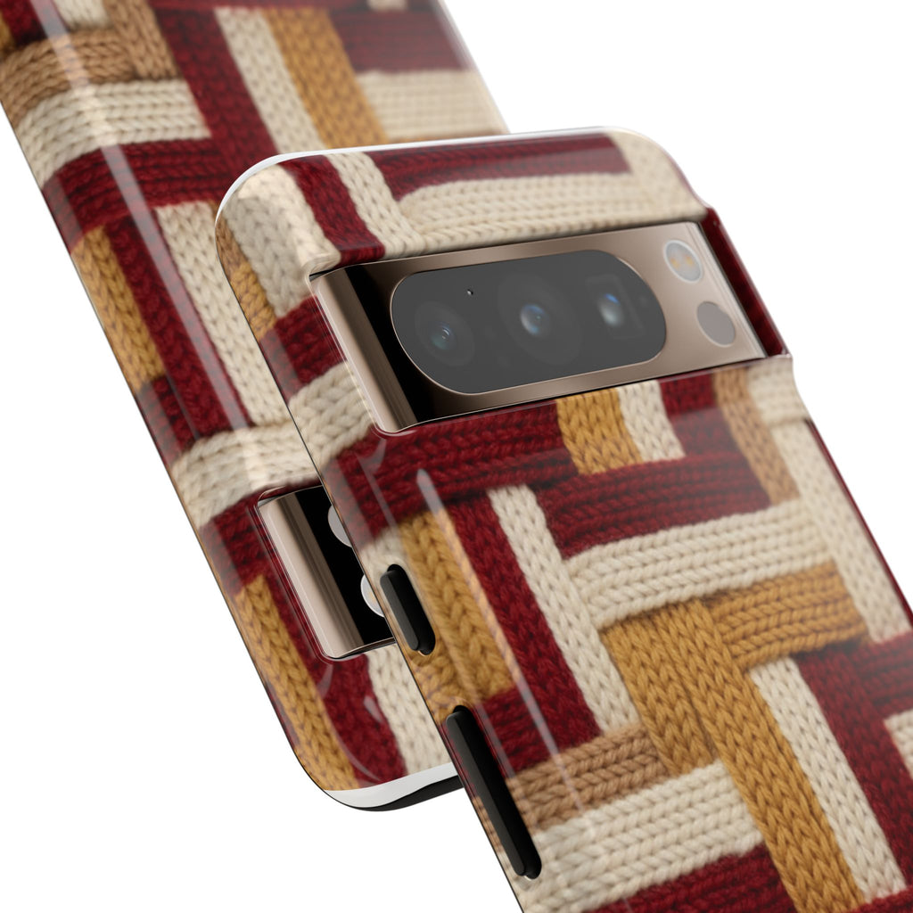 Yarn Pattern Phone Case Cozy Knit Texture Smartphone Protective Cover Elegant Design Mobile Device Cases for Samsung iPhone Pixel Models