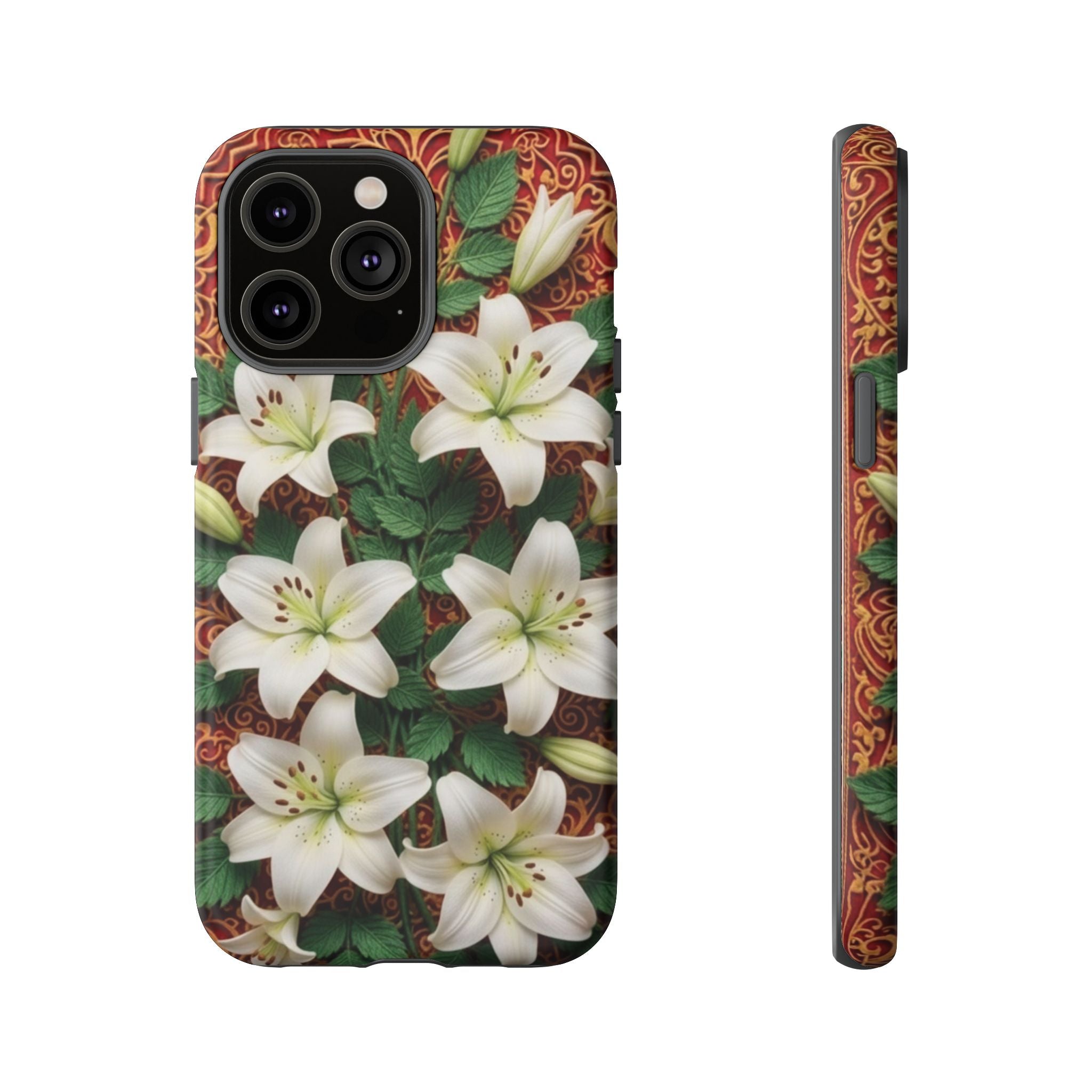 Luxury Lily Phone Case Elegant Floral Ornate Botanical Style Pristine White Bloom Motif Unique Accessory for iPhone Samsung Pixel Devices