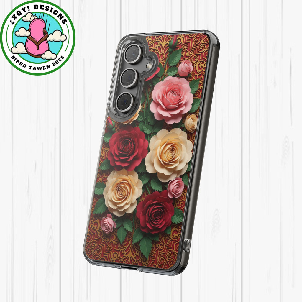 Cut-Paper Rose Bouquet Phone Case