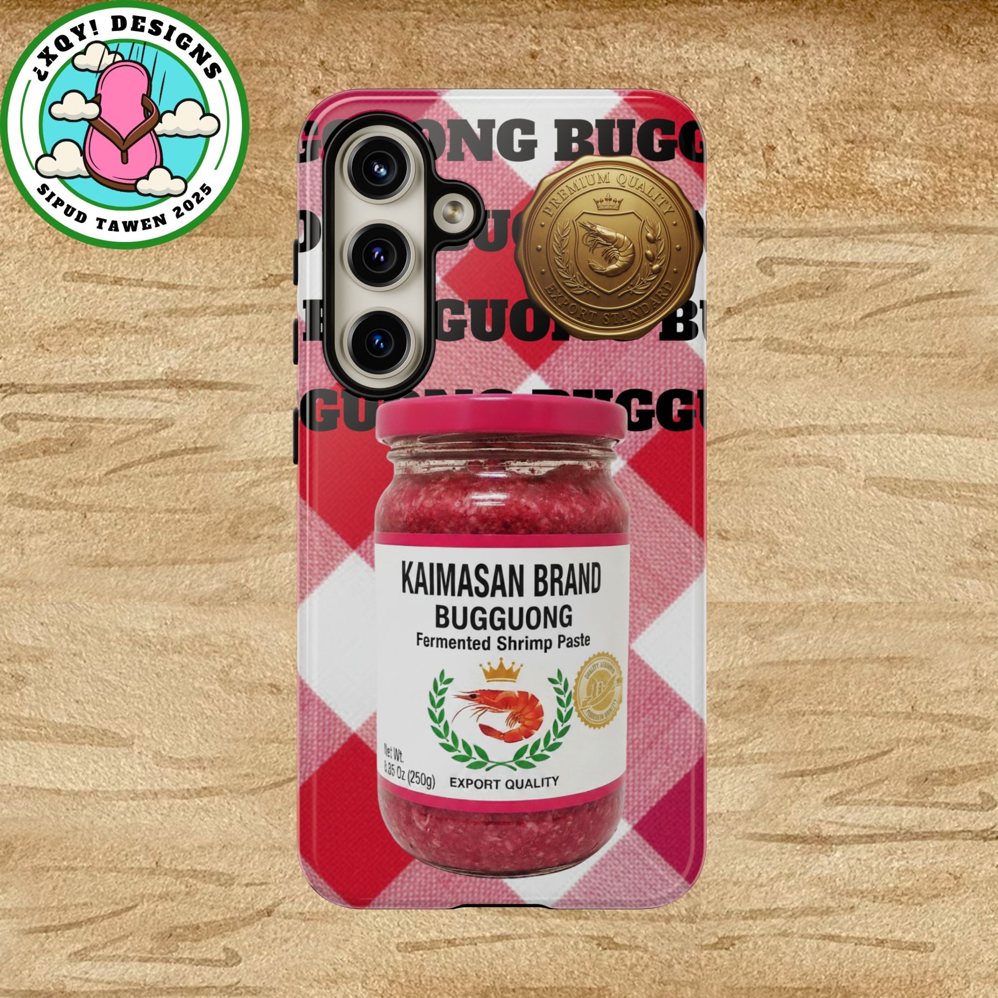 Red Gingham Phone Case Filipino Food Lover Gingham Pattern Phone Accessory Foodie Philippine Cuisine Lover Gift for Foodies