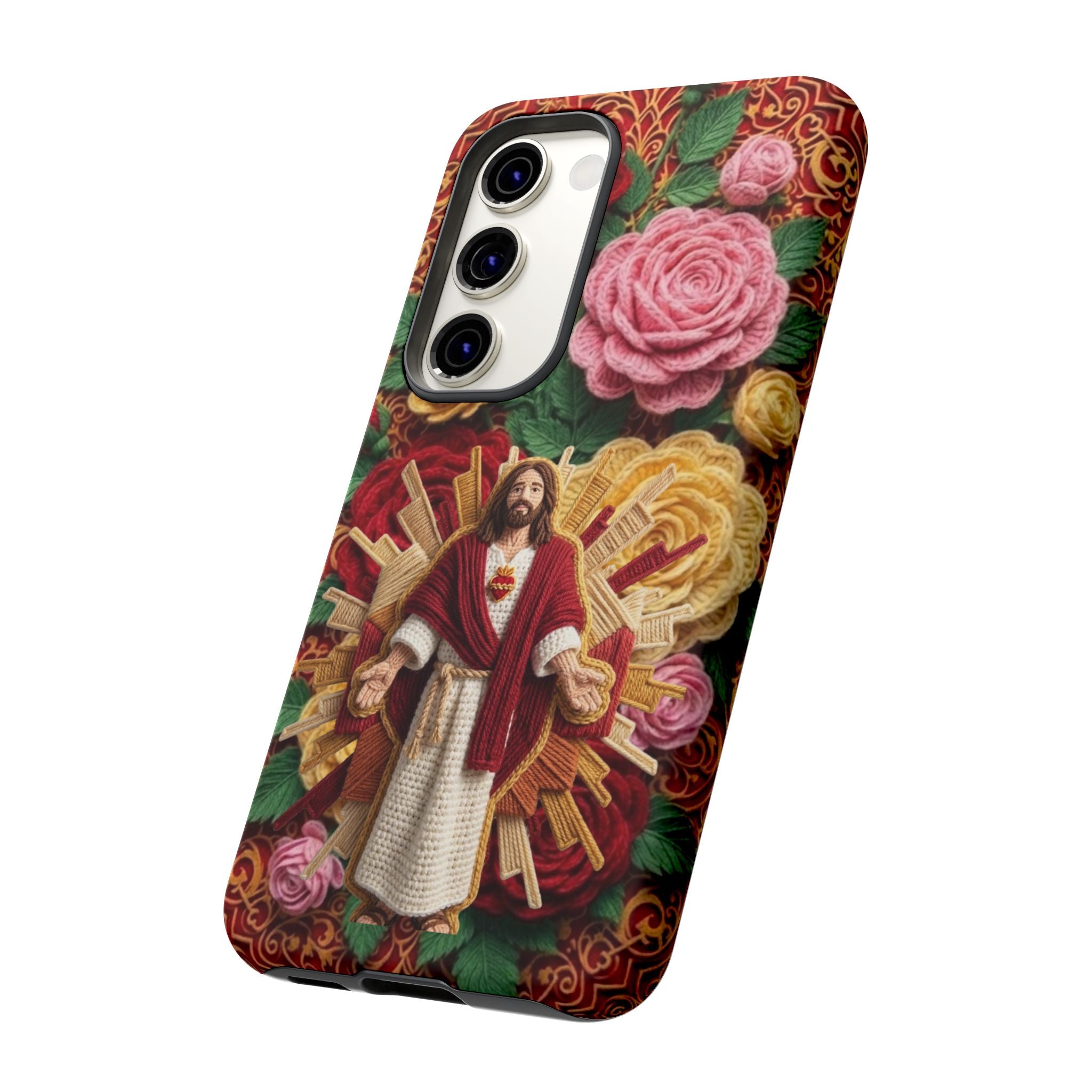 Jesus Resurrection faux-yarn phone case | Resurrection artwork phone case