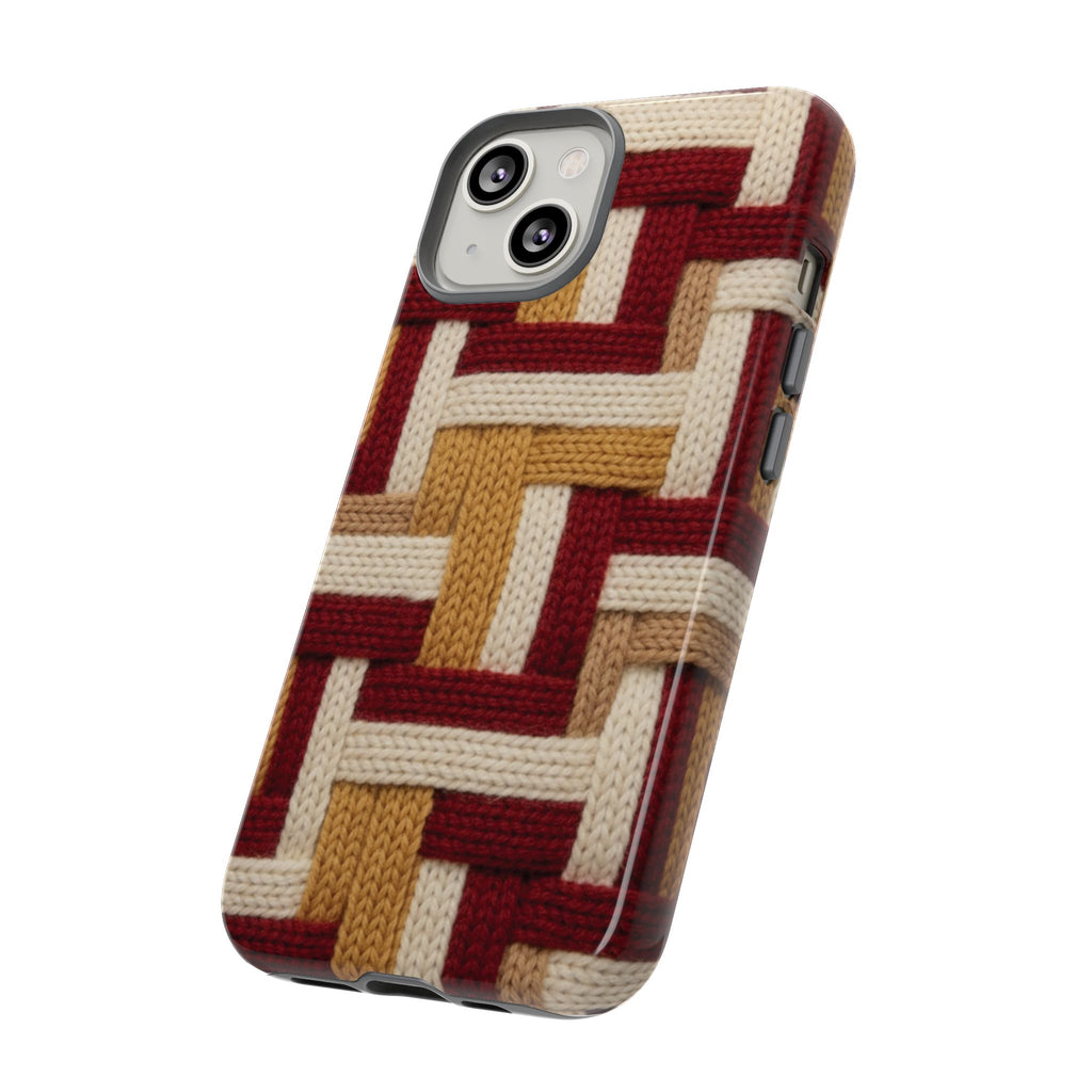 Yarn Pattern Phone Case Cozy Knit Texture Smartphone Protective Cover Elegant Design Mobile Device Cases for Samsung iPhone Pixel Models