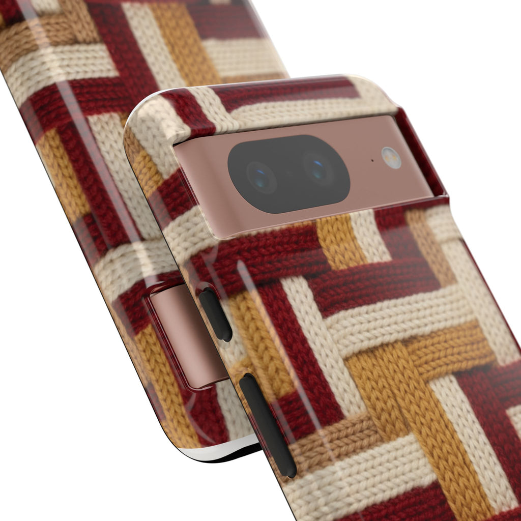 Yarn Pattern Phone Case Cozy Knit Texture Smartphone Protective Cover Elegant Design Mobile Device Cases for Samsung iPhone Pixel Models