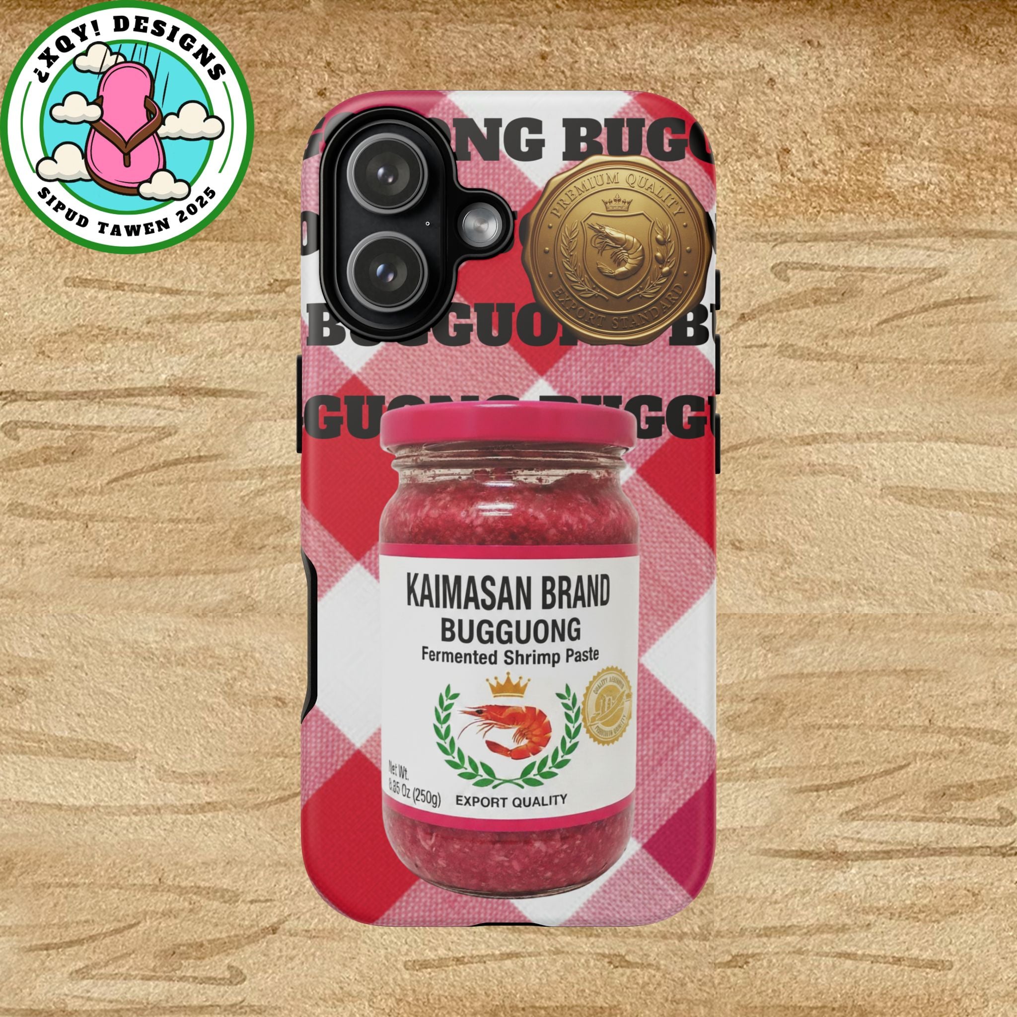 Red Gingham Phone Case Filipino Food Lover Gingham Pattern Phone Accessory Foodie Philippine Cuisine Lover Gift for Foodies