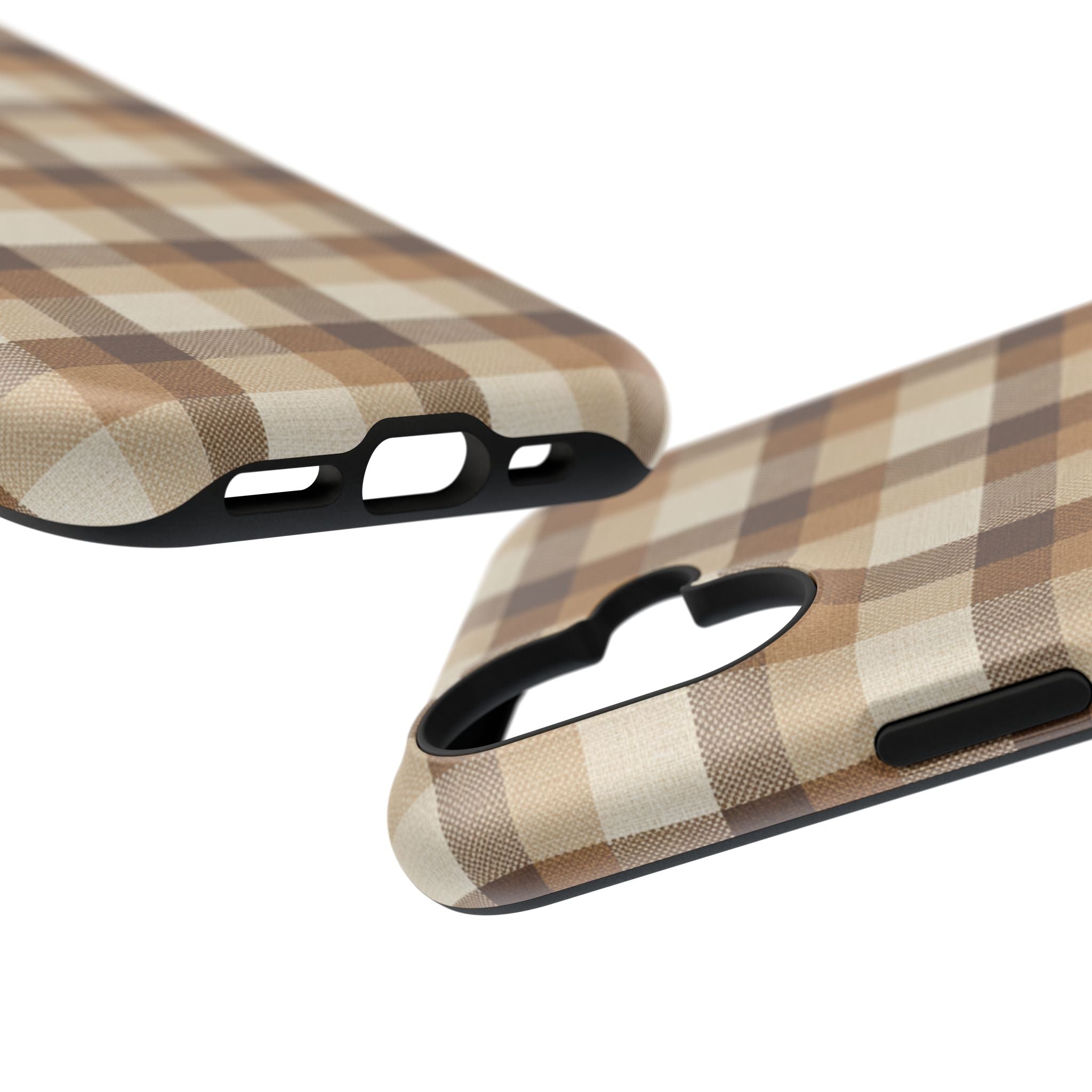 Brown Plaid Pattern Impact-Resistant Case | Checkered Phone Case