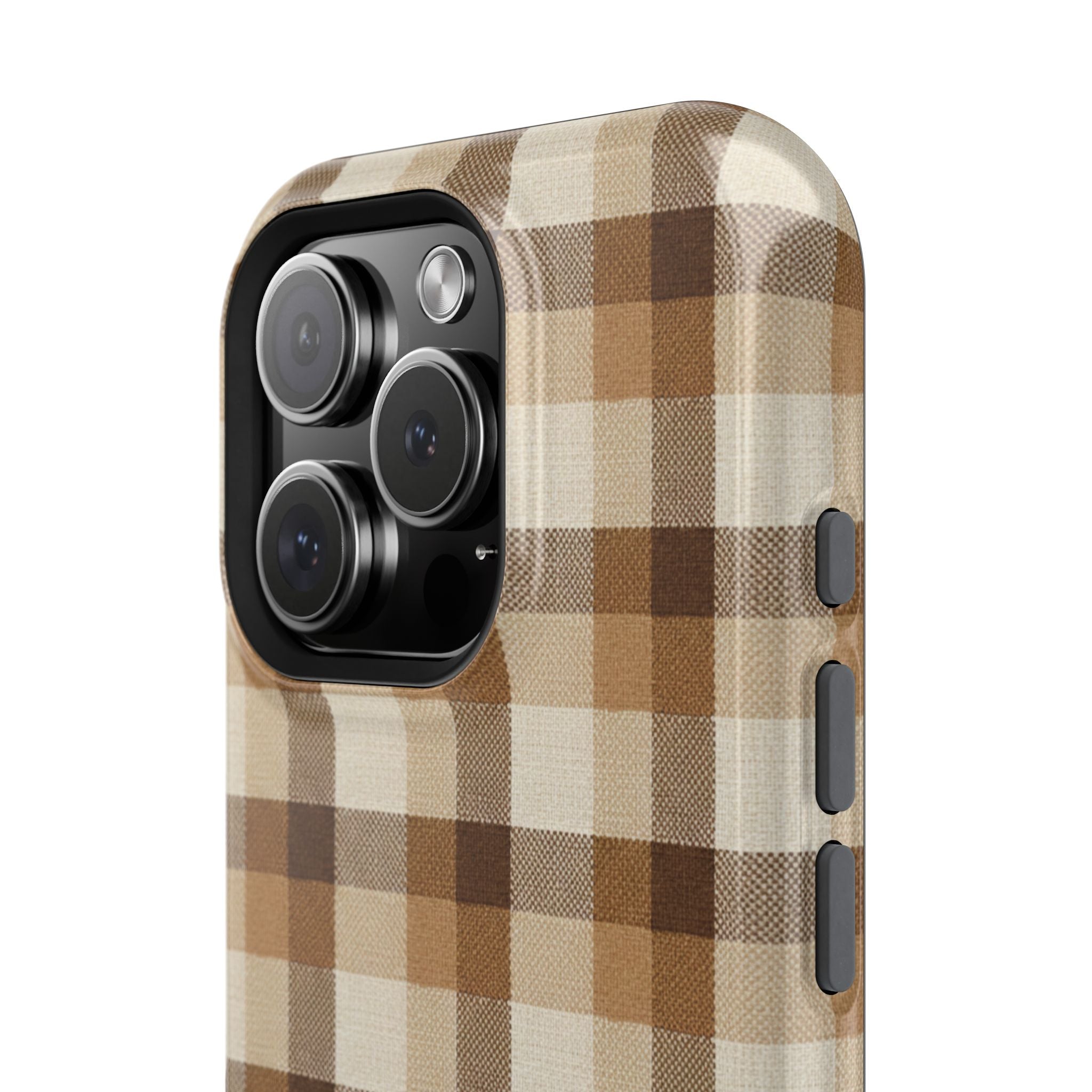 Brown Plaid Pattern Impact-Resistant Case | Checkered Phone Case