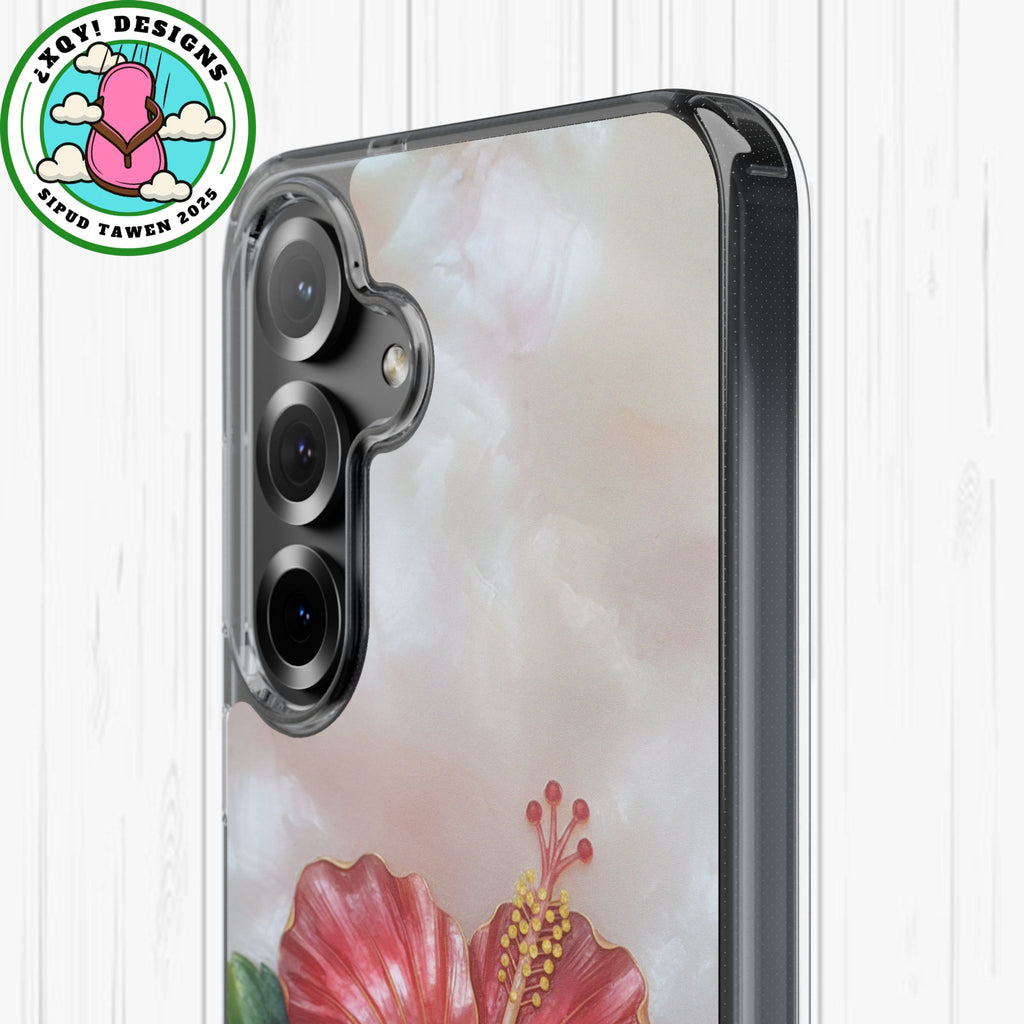 Unique Red flower art Phone Case Floral relief carving Red hibiscus sculpture Decorative tropical flower decor vibrant artistic