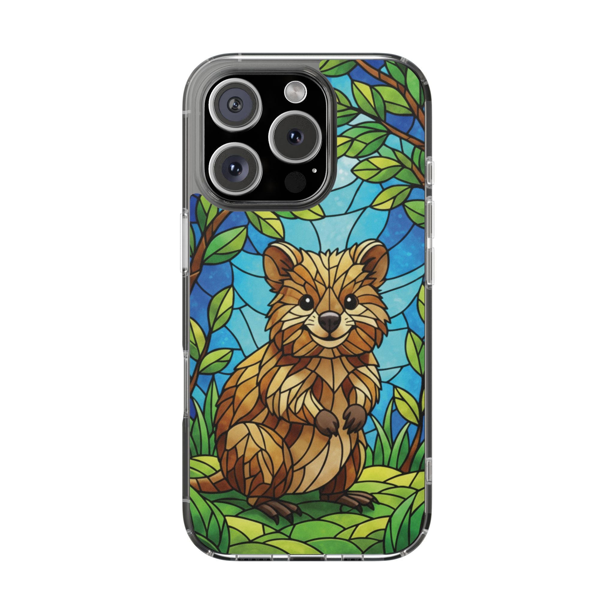Quokka Phone Case Design Art Mobile Cover Phone Protection Device Skin Animal Print Stained Glass Art Australian Wildlife Gift Idea Phone