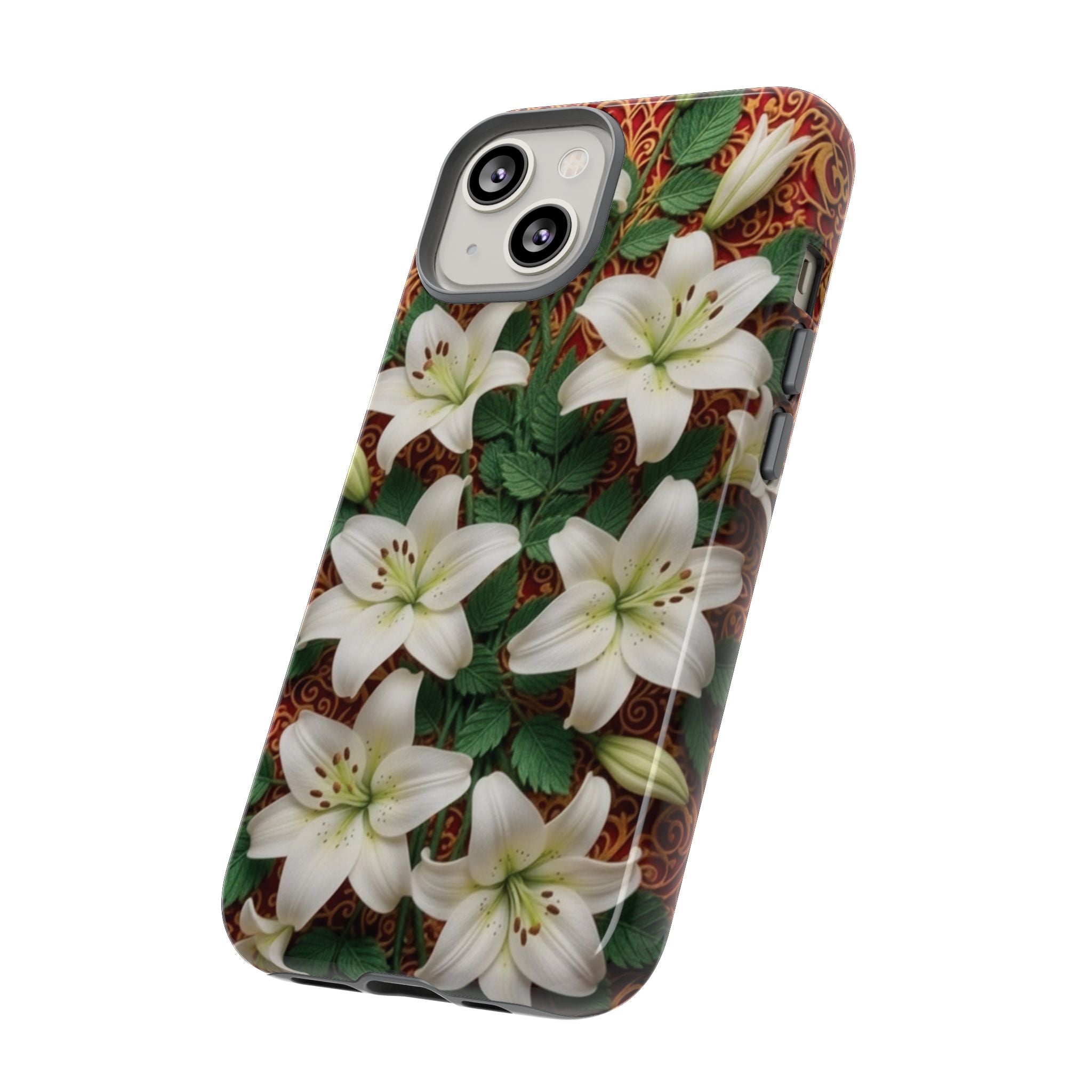 Luxury Lily Phone Case Elegant Floral Ornate Botanical Style Pristine White Bloom Motif Unique Accessory for iPhone Samsung Pixel Devices