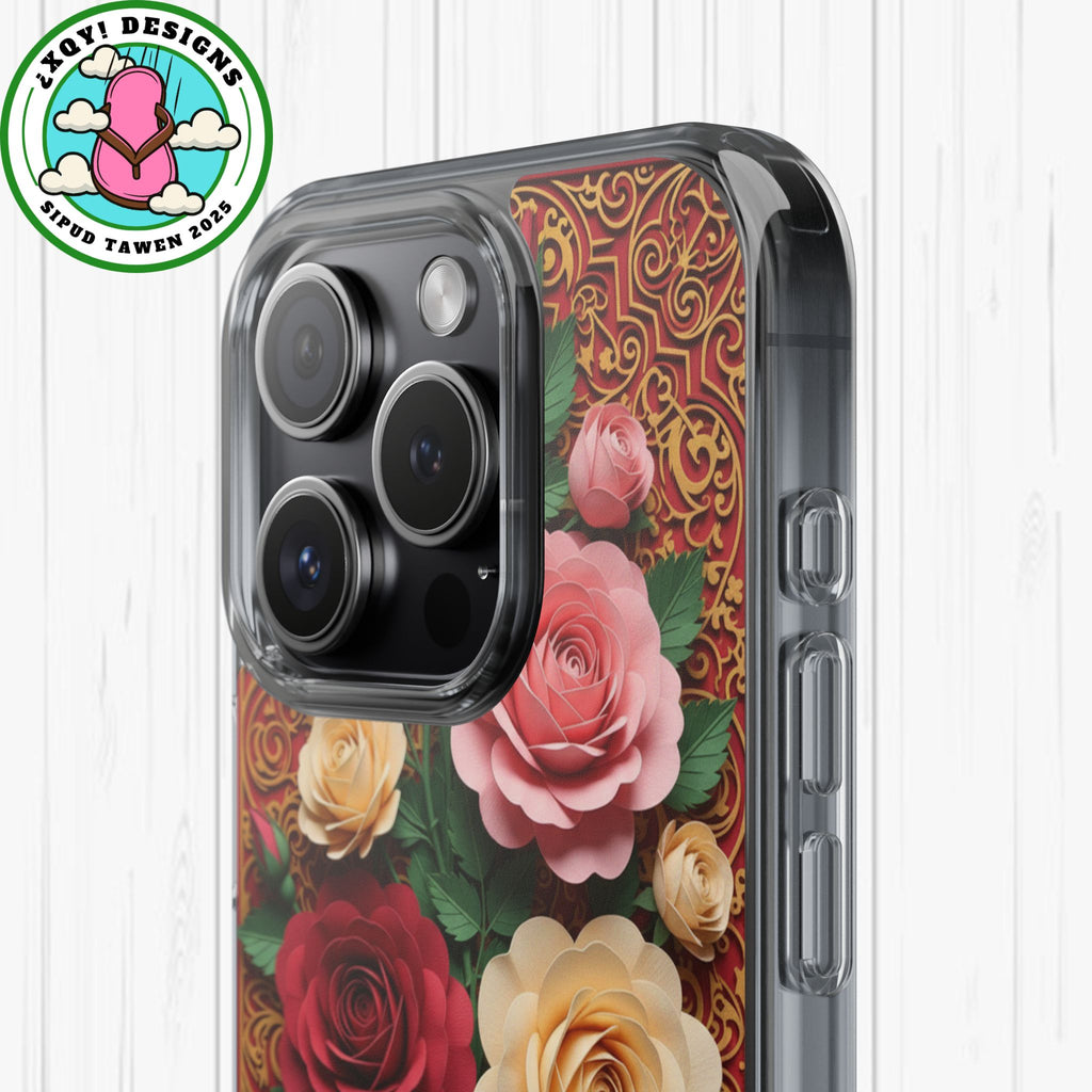 Cut-Paper Rose Bouquet Phone Case