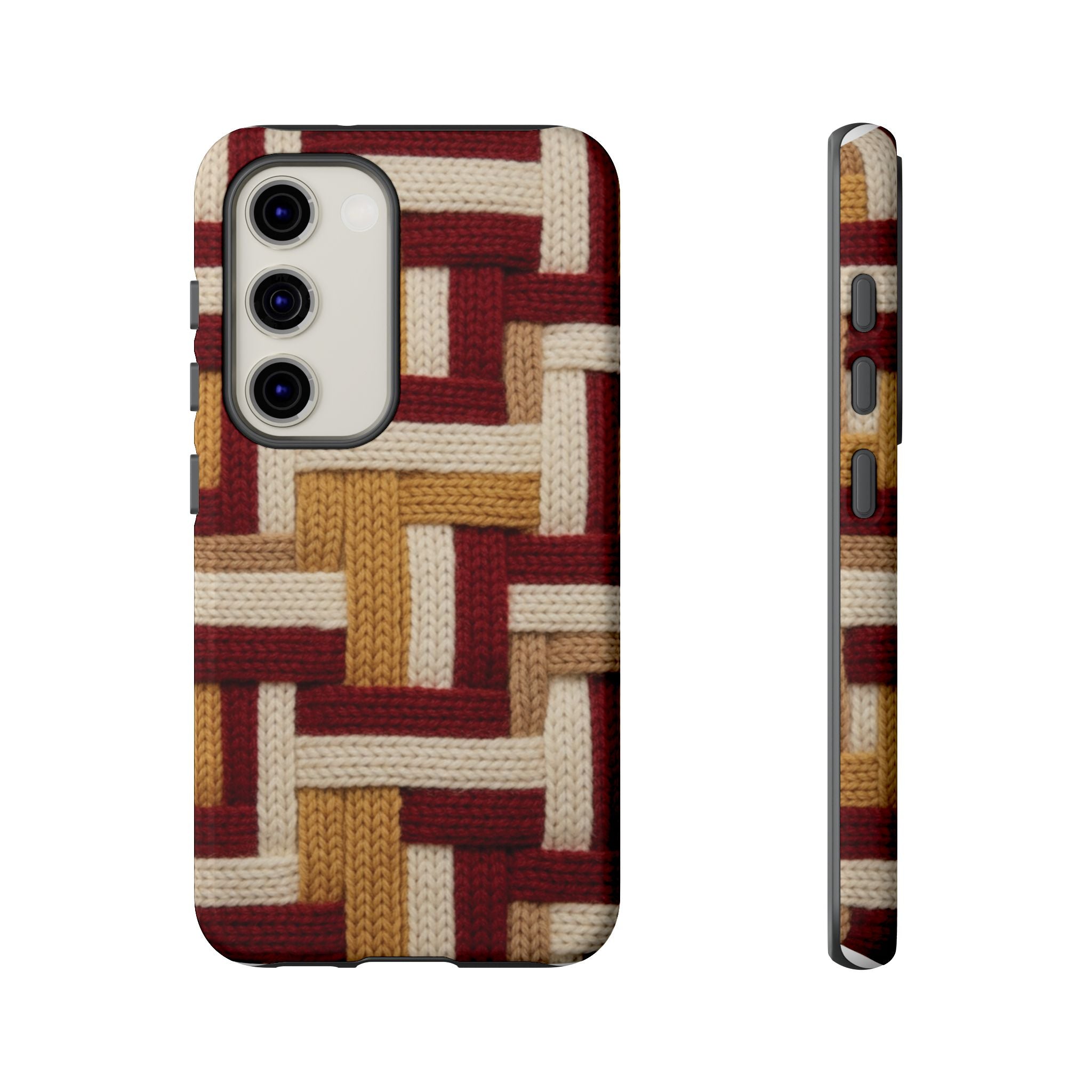 Yarn Pattern Phone Case Cozy Knit Texture Smartphone Protective Cover Elegant Design Mobile Device Cases for Samsung iPhone Pixel Models
