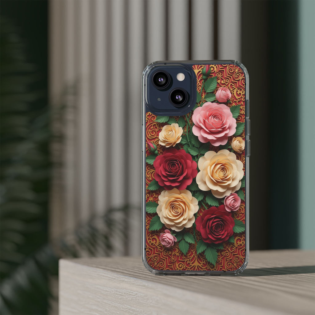 Cut-Paper Rose Bouquet Phone Case