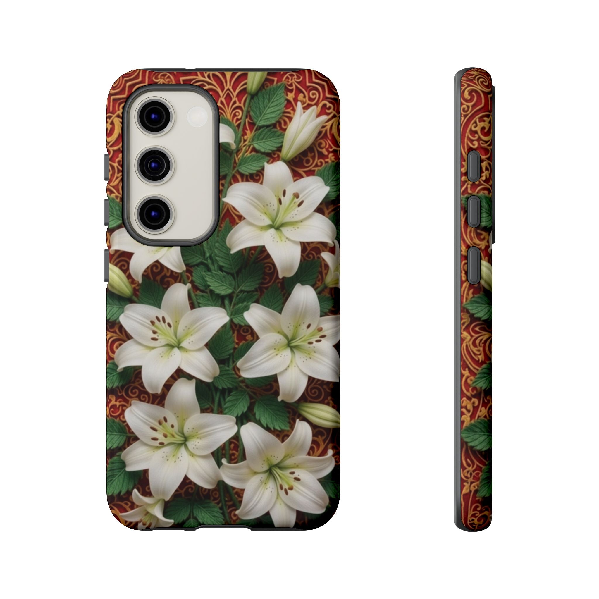 Luxury Lily Phone Case Elegant Floral Ornate Botanical Style Pristine White Bloom Motif Unique Accessory for iPhone Samsung Pixel Devices