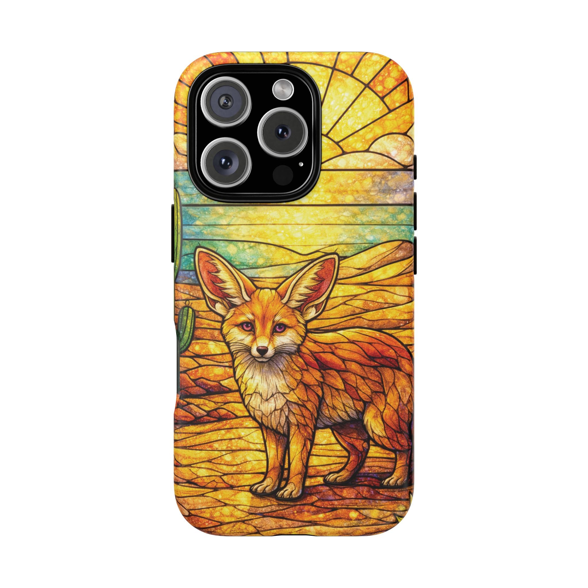 Desert Fox Stained Glass Phone Case — Galaxy & iPhone Pixel Compatible
