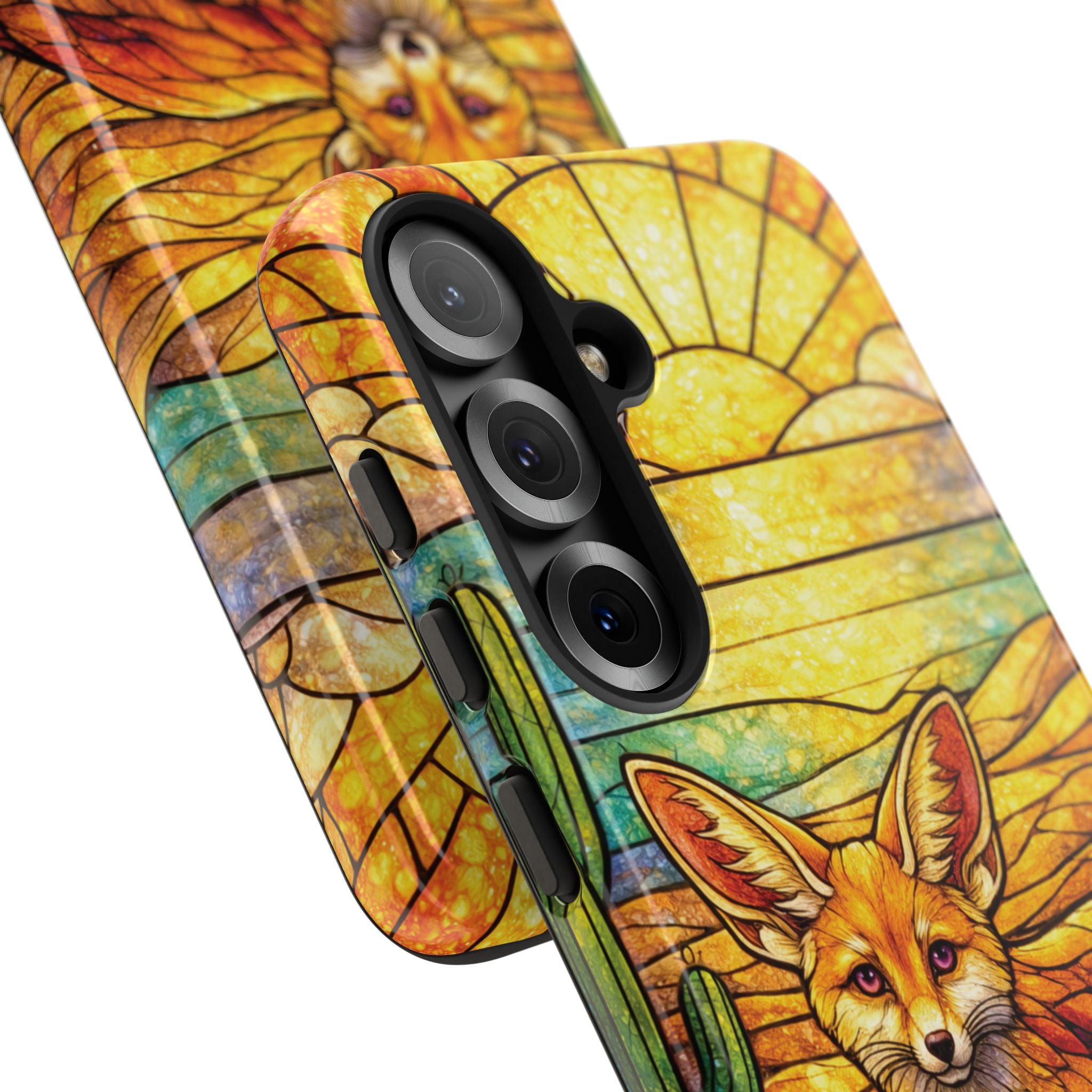 Desert Fox Stained Glass Phone Case — Galaxy & iPhone Pixel Compatible