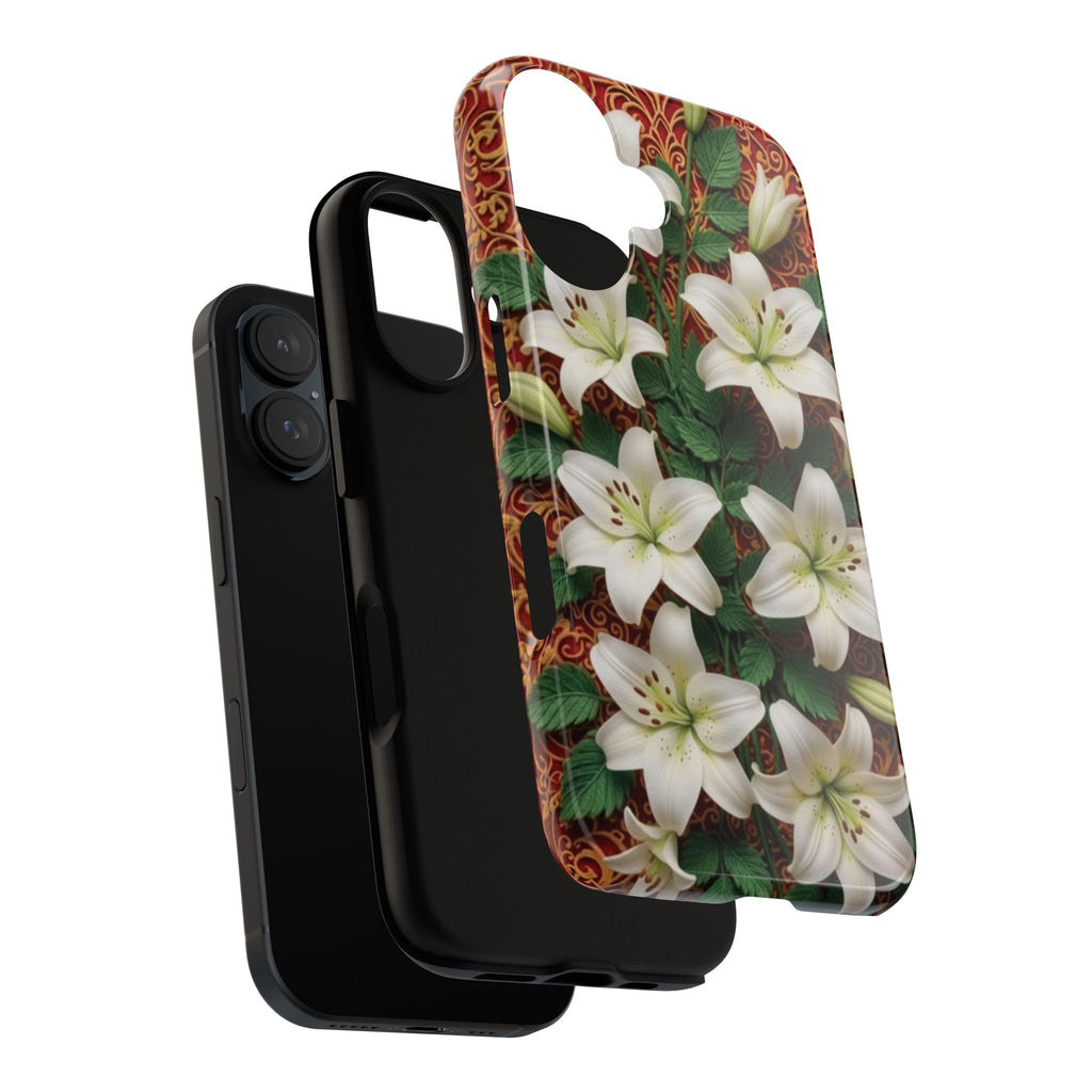 Luxury Lily Phone Case Elegant Floral Ornate Botanical Style Pristine White Bloom Motif Unique Accessory for iPhone Samsung Pixel Devices