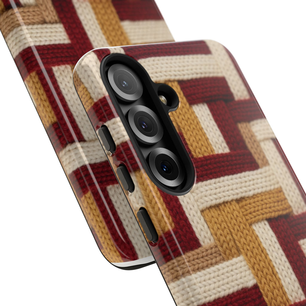 Yarn Pattern Phone Case Cozy Knit Texture Smartphone Protective Cover Elegant Design Mobile Device Cases for Samsung iPhone Pixel Models