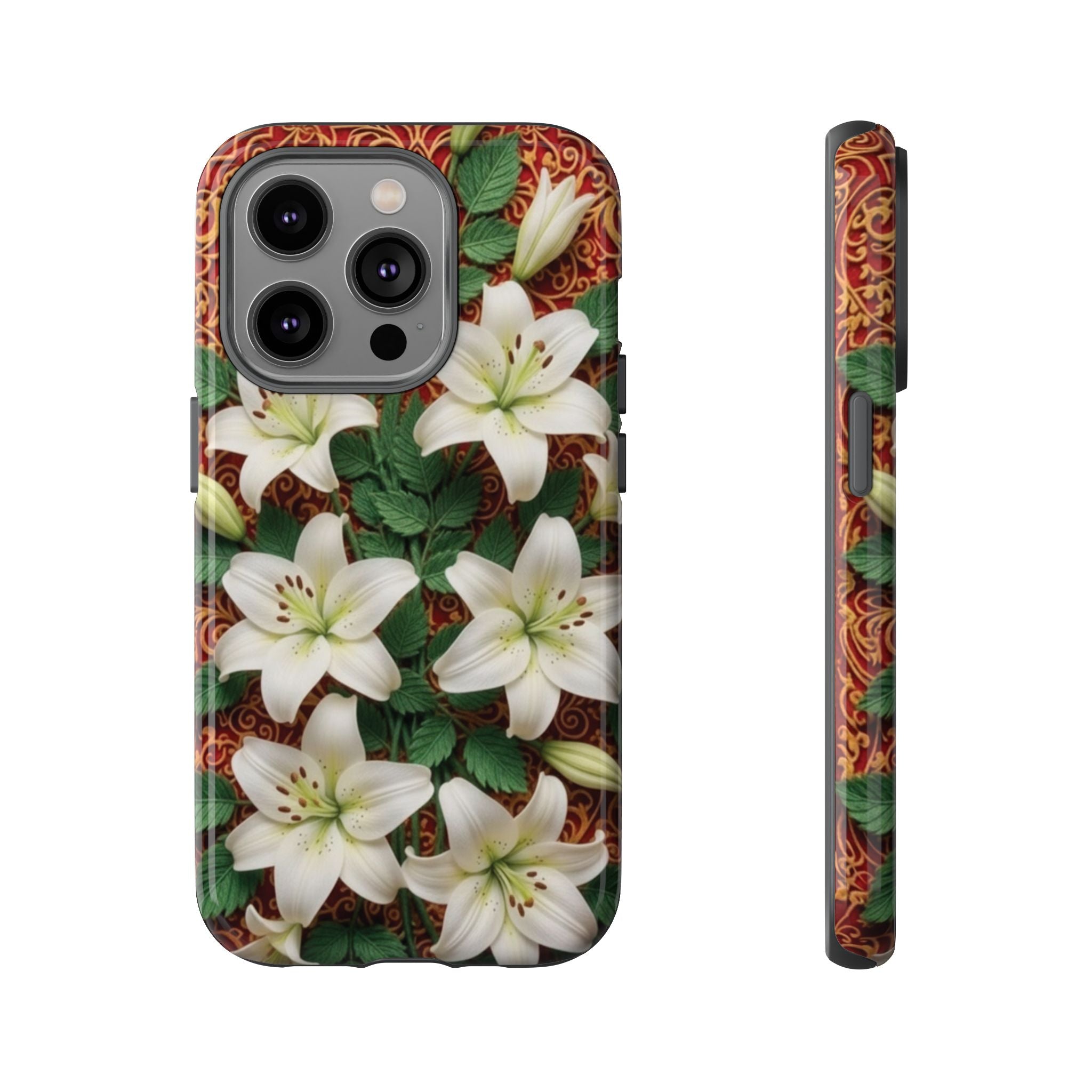 Luxury Lily Phone Case Elegant Floral Ornate Botanical Style Pristine White Bloom Motif Unique Accessory for iPhone Samsung Pixel Devices