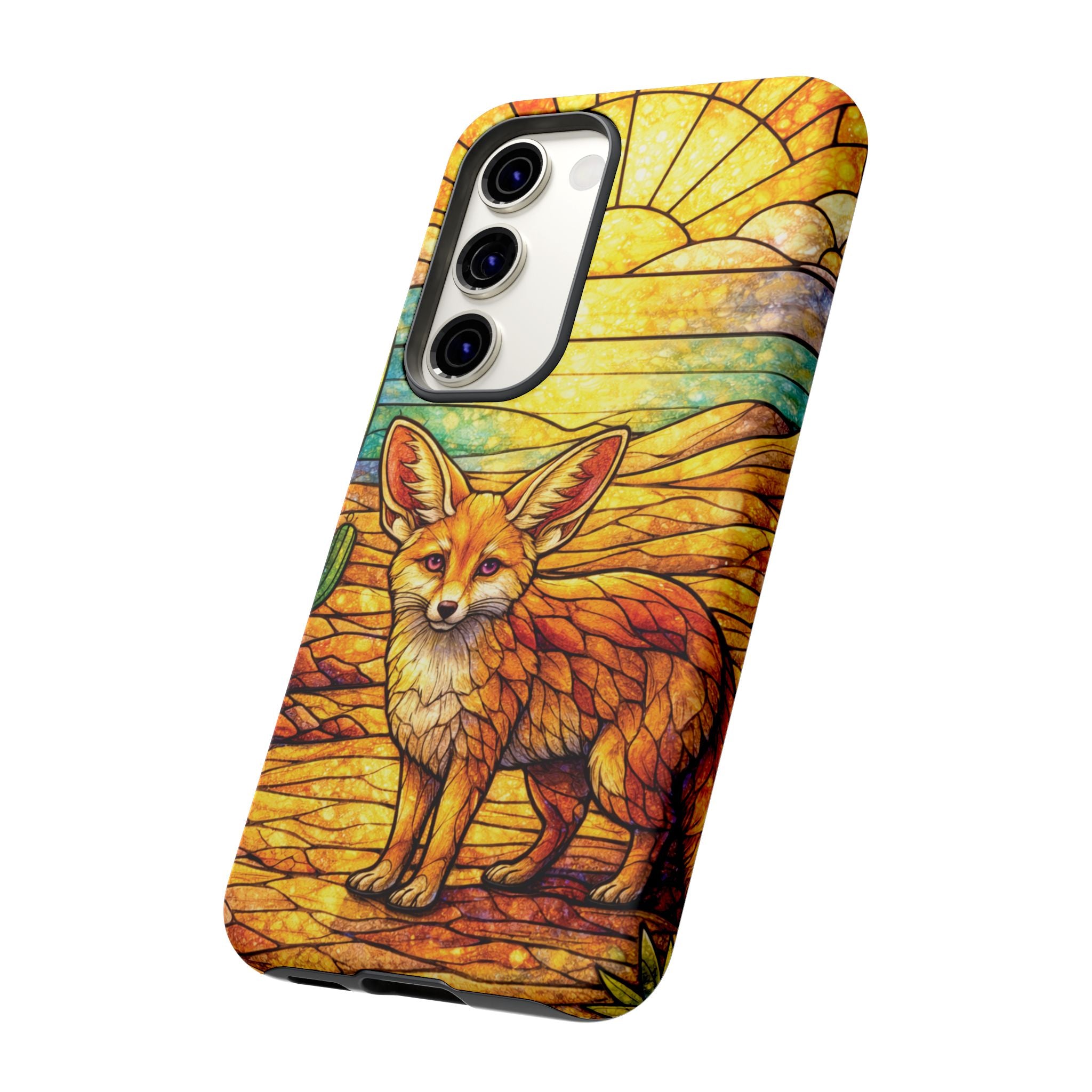 Desert Fox Stained Glass Phone Case — Galaxy & iPhone Pixel Compatible