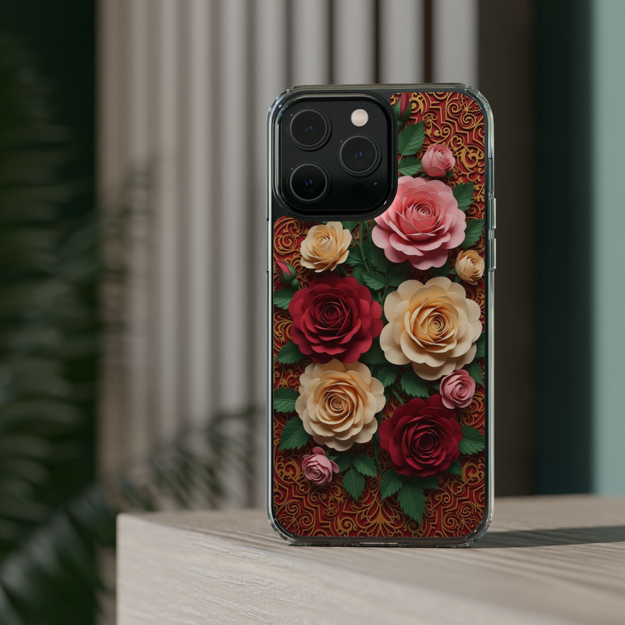 Cut-Paper Rose Bouquet Phone Case