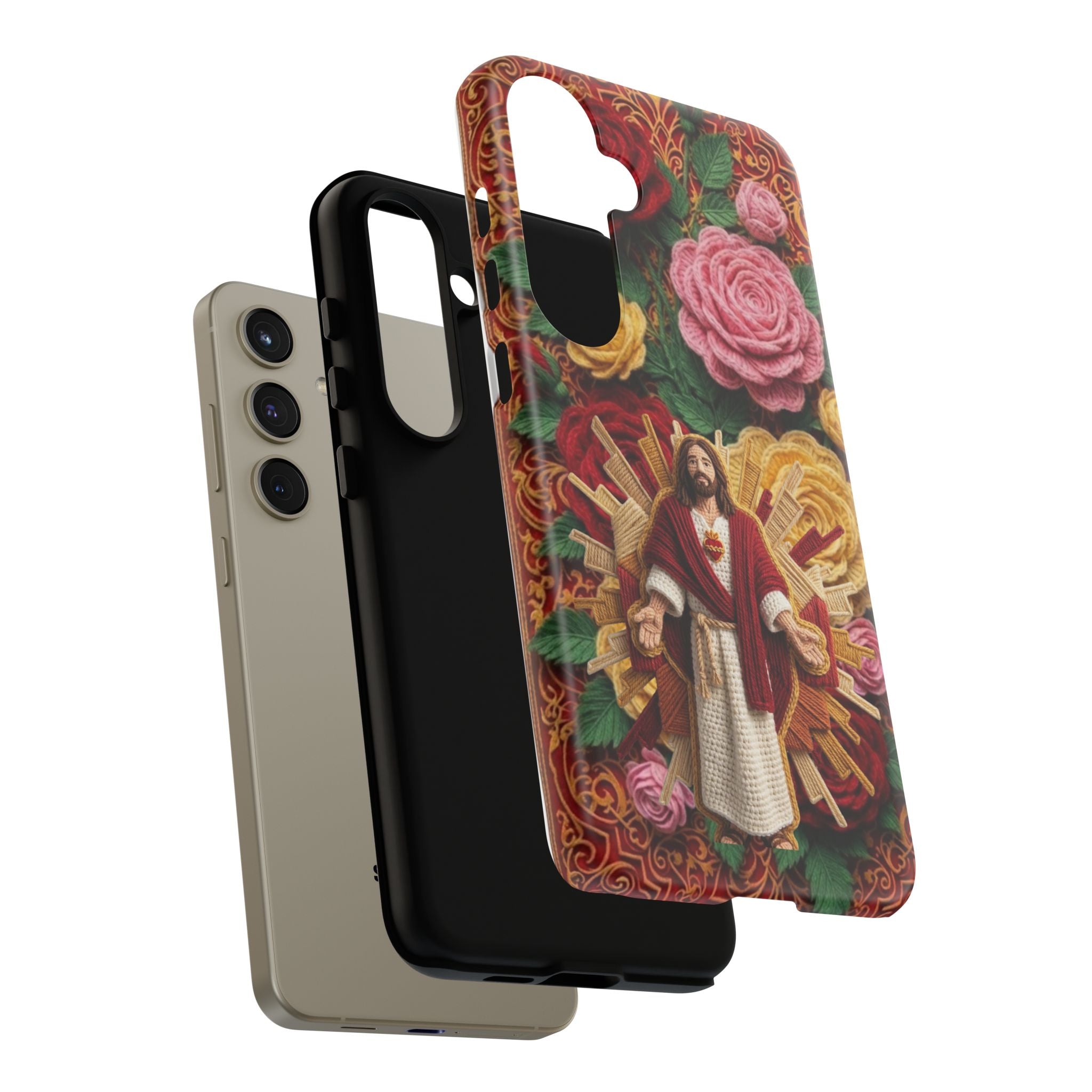 Jesus Resurrection faux-yarn phone case | Resurrection artwork phone case